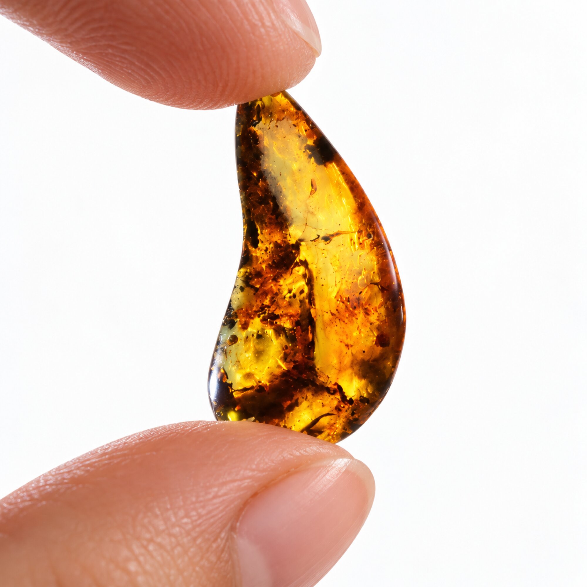Pure natural deep blue polished Dominican amber – photo 8