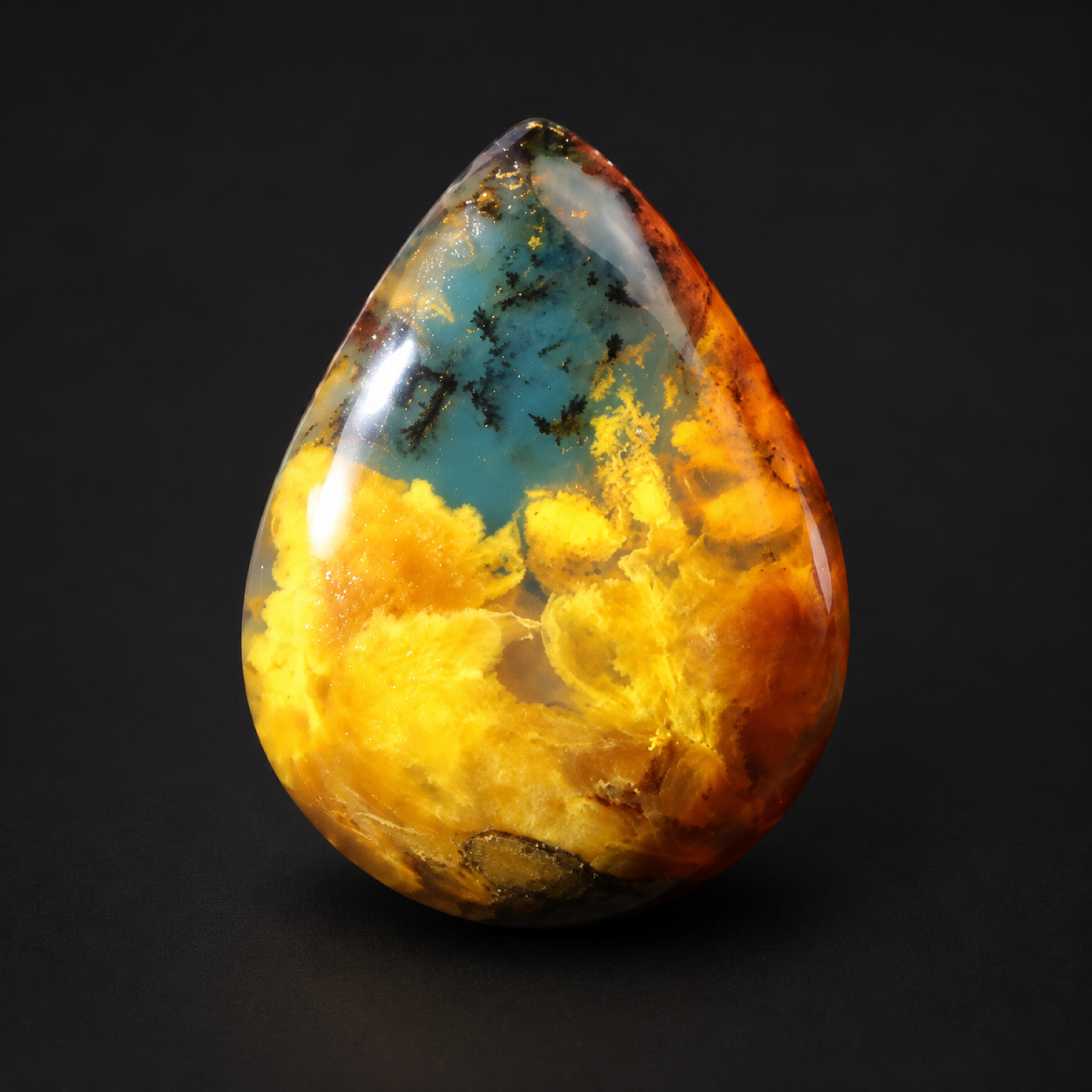 Pure natural deep blue polished Dominican amber – photo 6