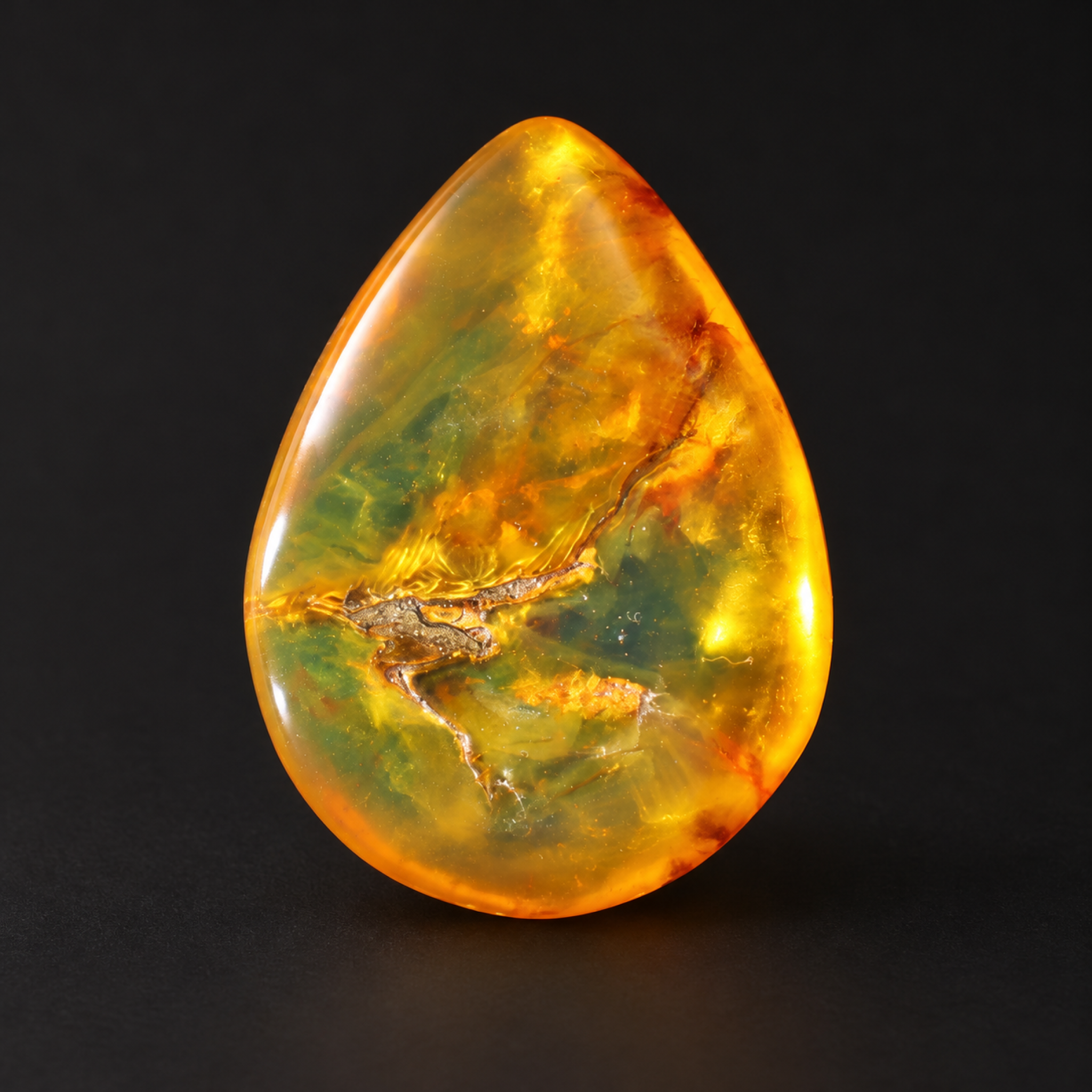 Pure natural orange green polished Dominican amber – photo 3