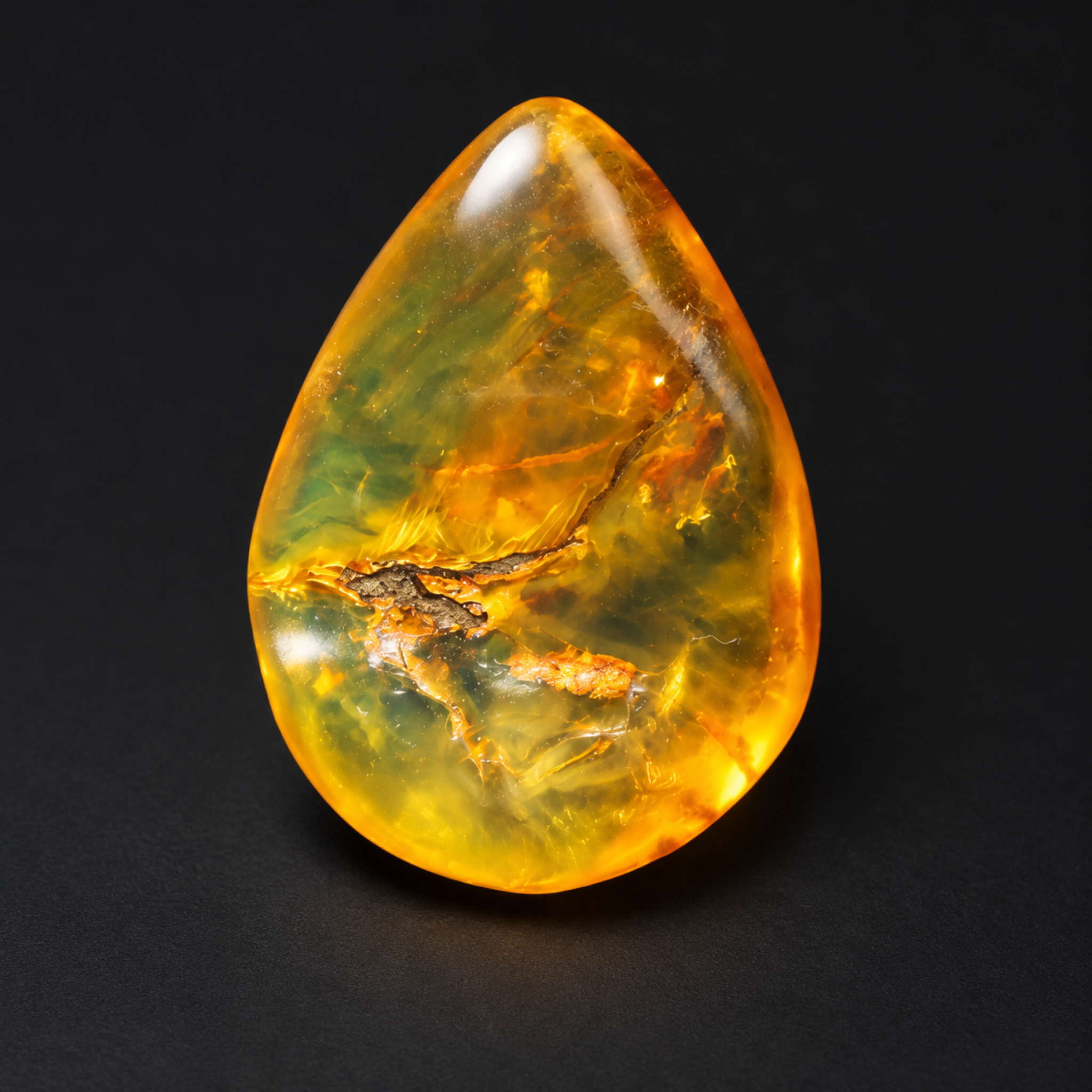 Pure natural orange green polished Dominican amber – photo 6