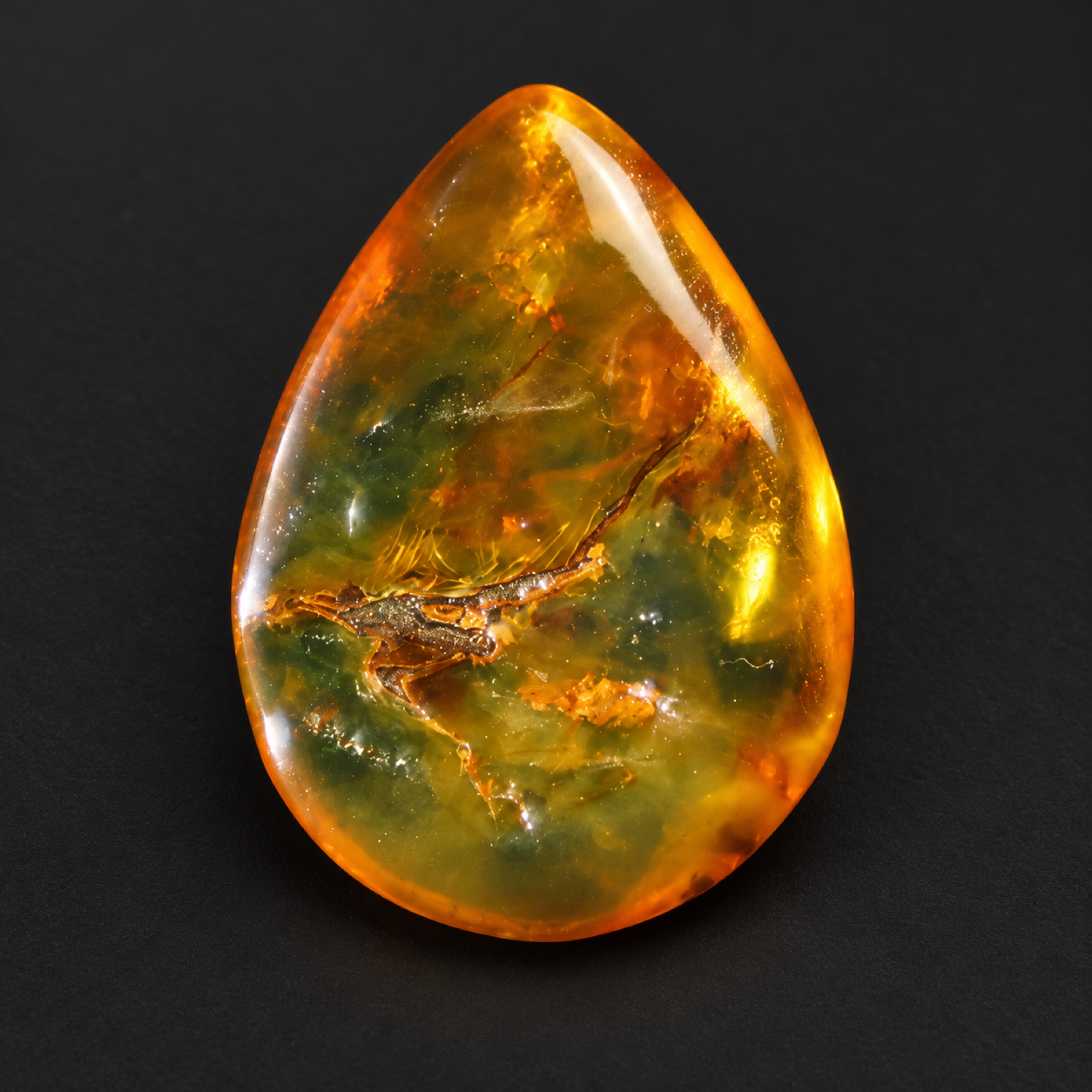 Pure natural orange green polished Dominican amber – photo 7