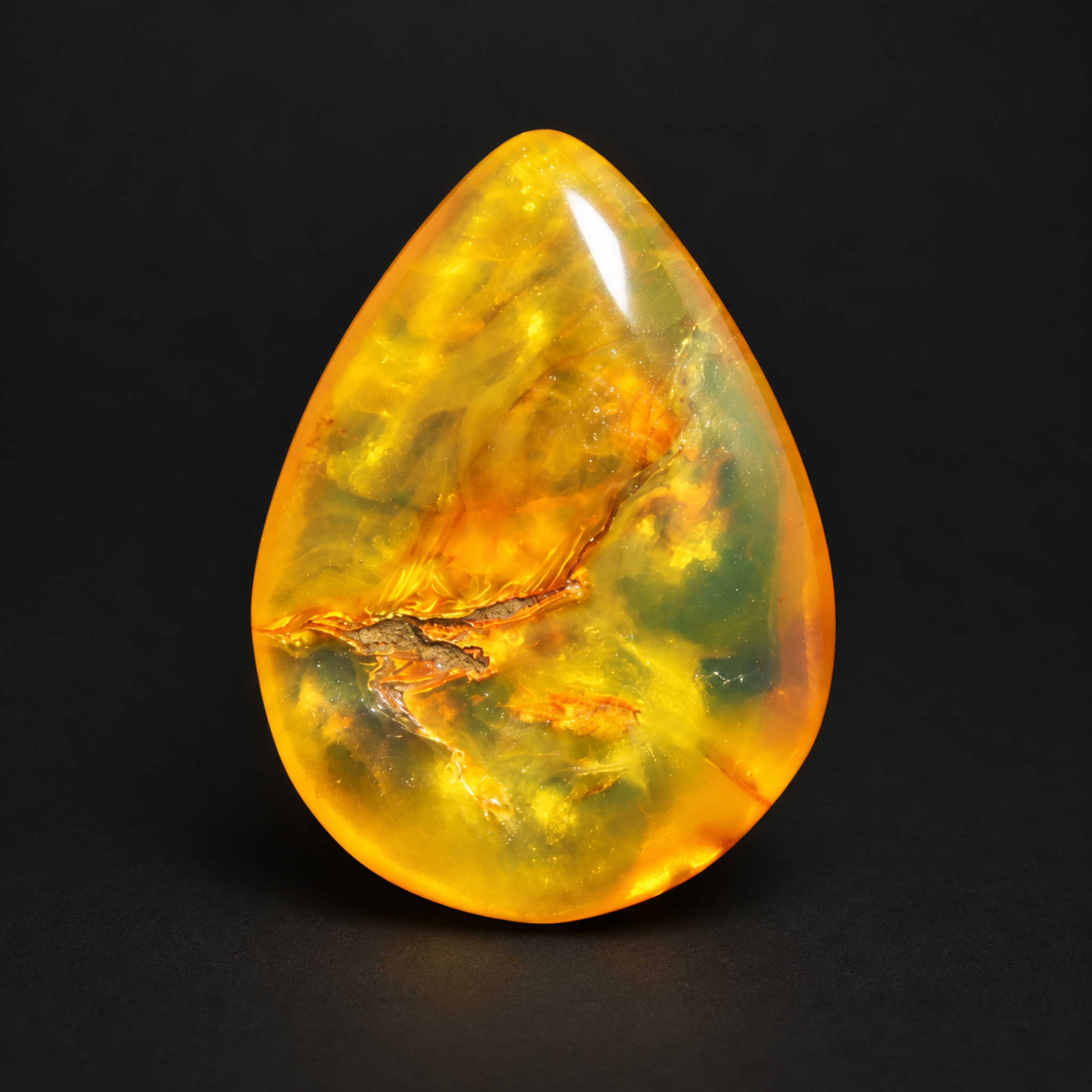 Pure natural orange green polished Dominican amber – photo 8