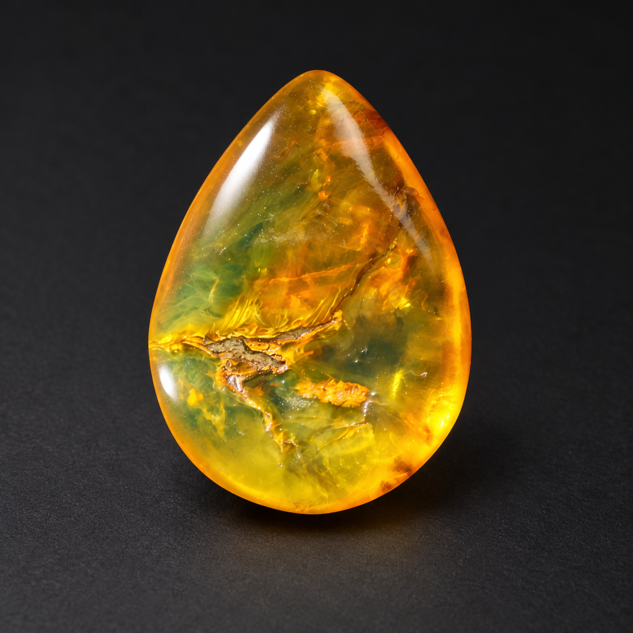 Pure natural orange green polished Dominican amber – photo 9