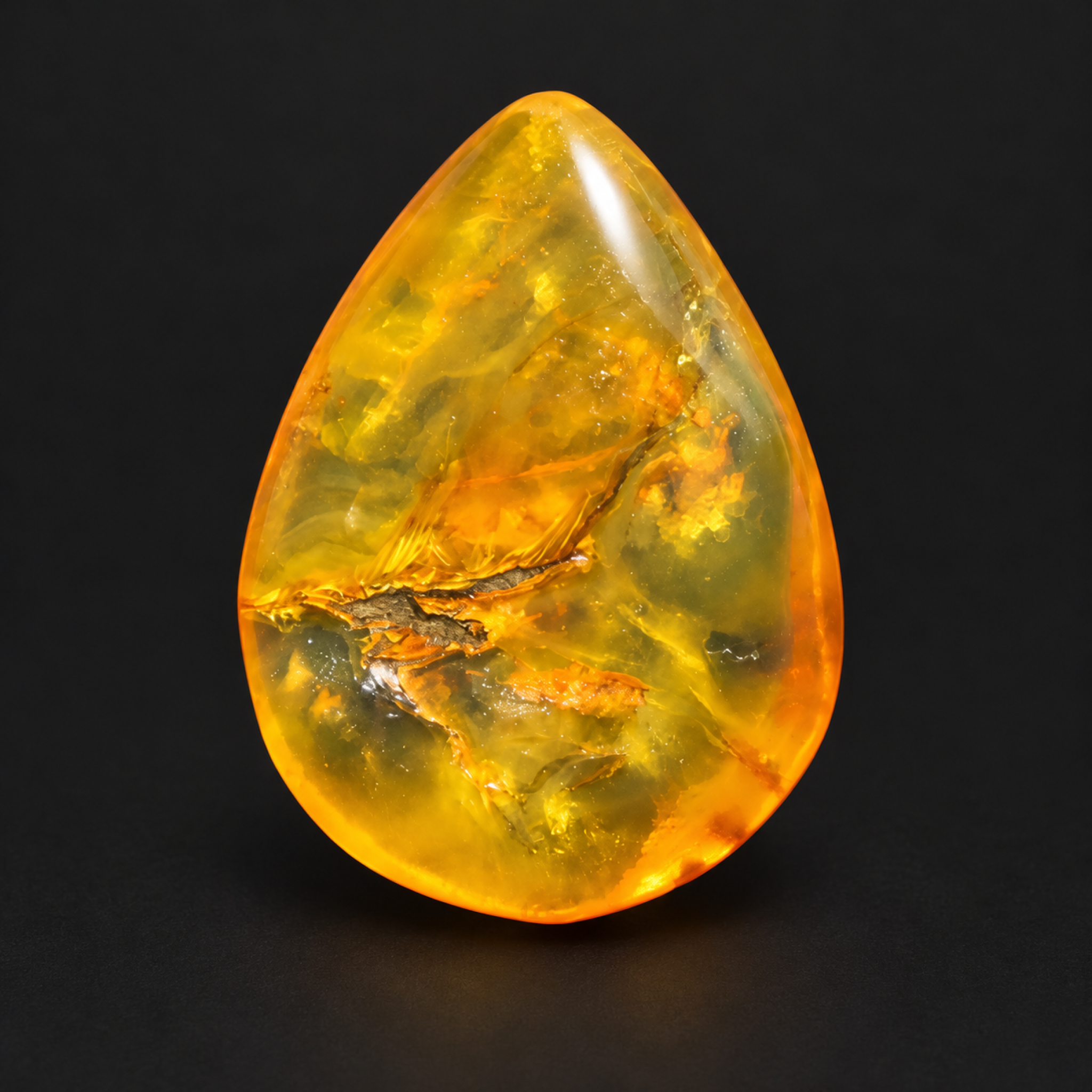 Pure natural orange green polished Dominican amber – photo 10