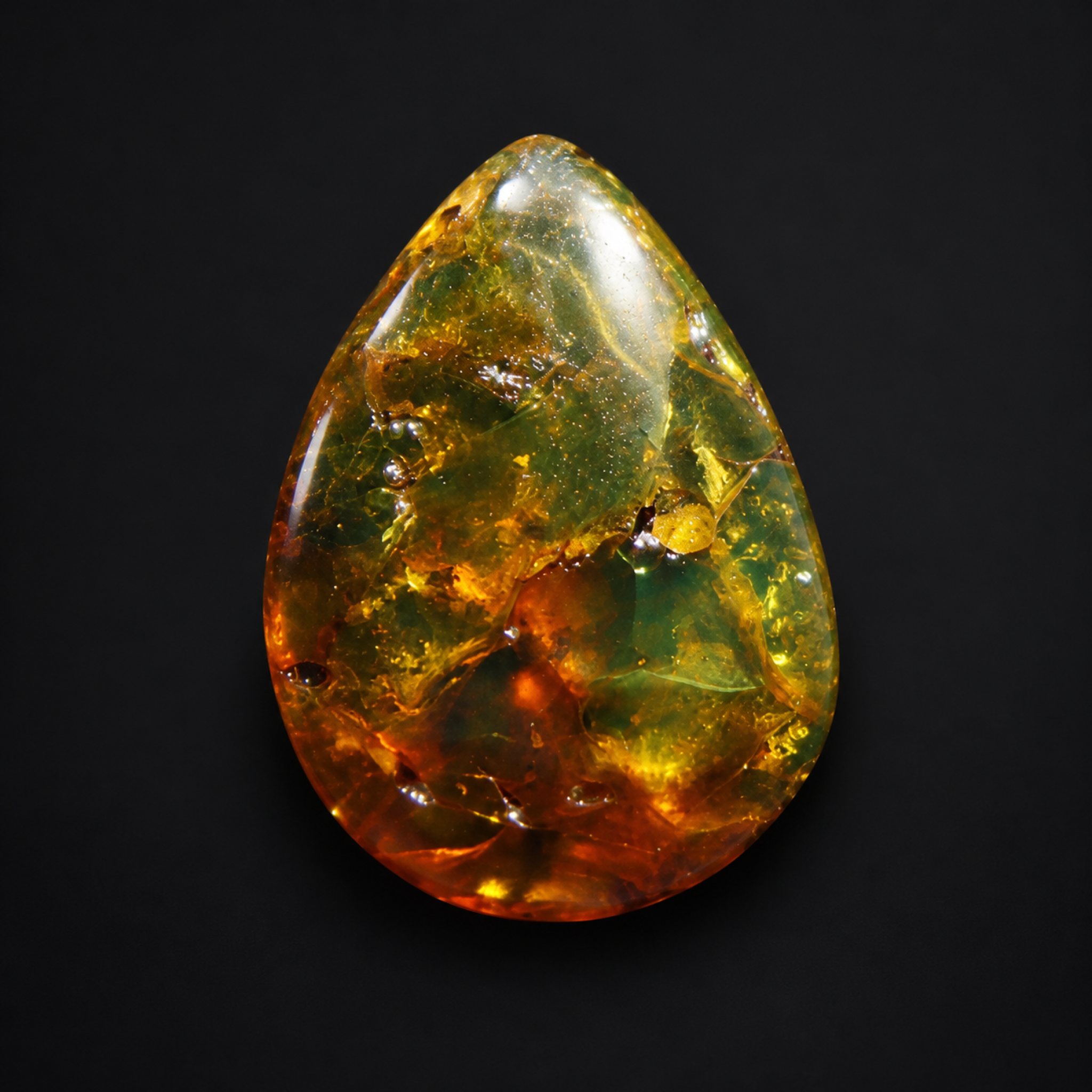Natural orange green polished Dominican amber – photo 4