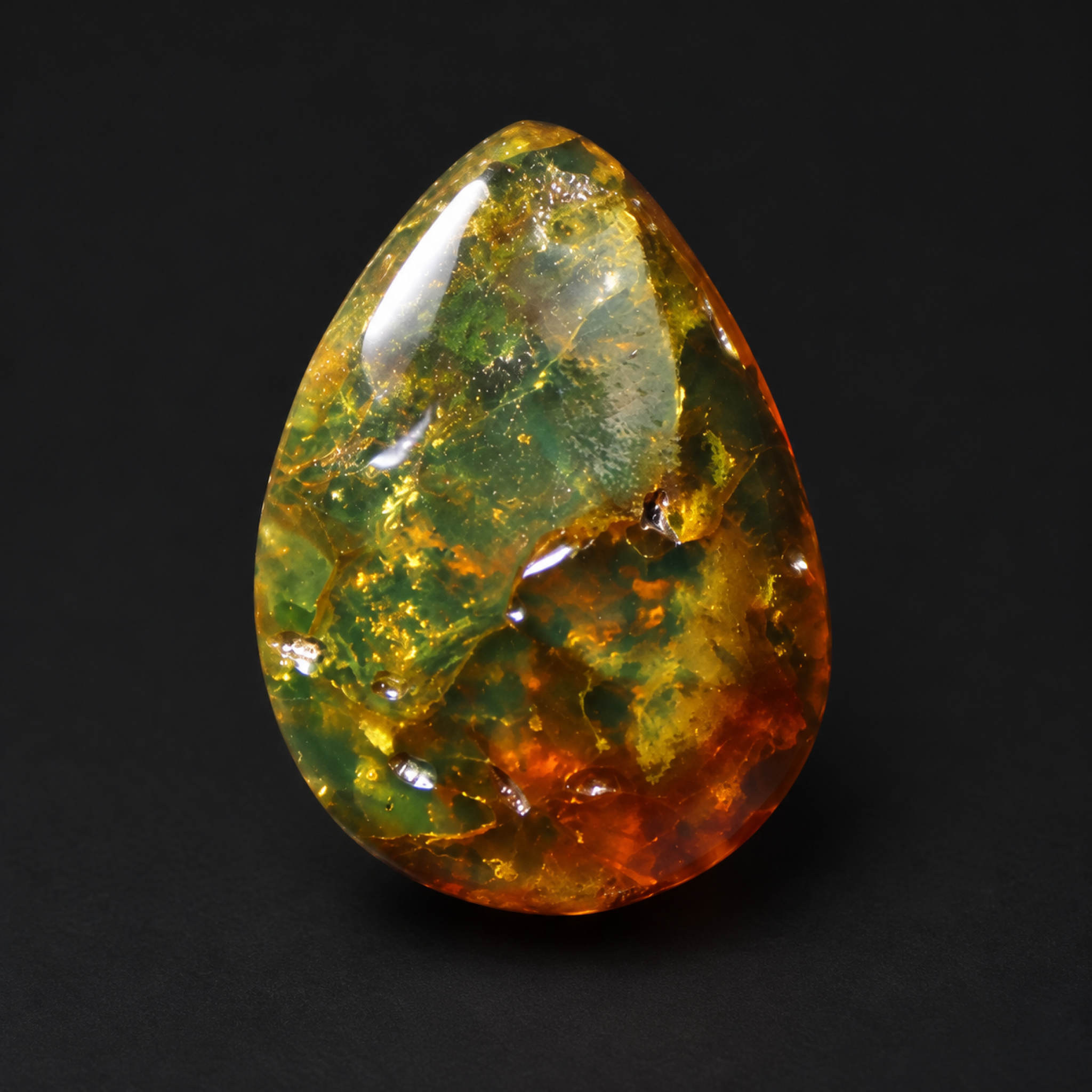 Natural orange green polished Dominican amber – photo 7
