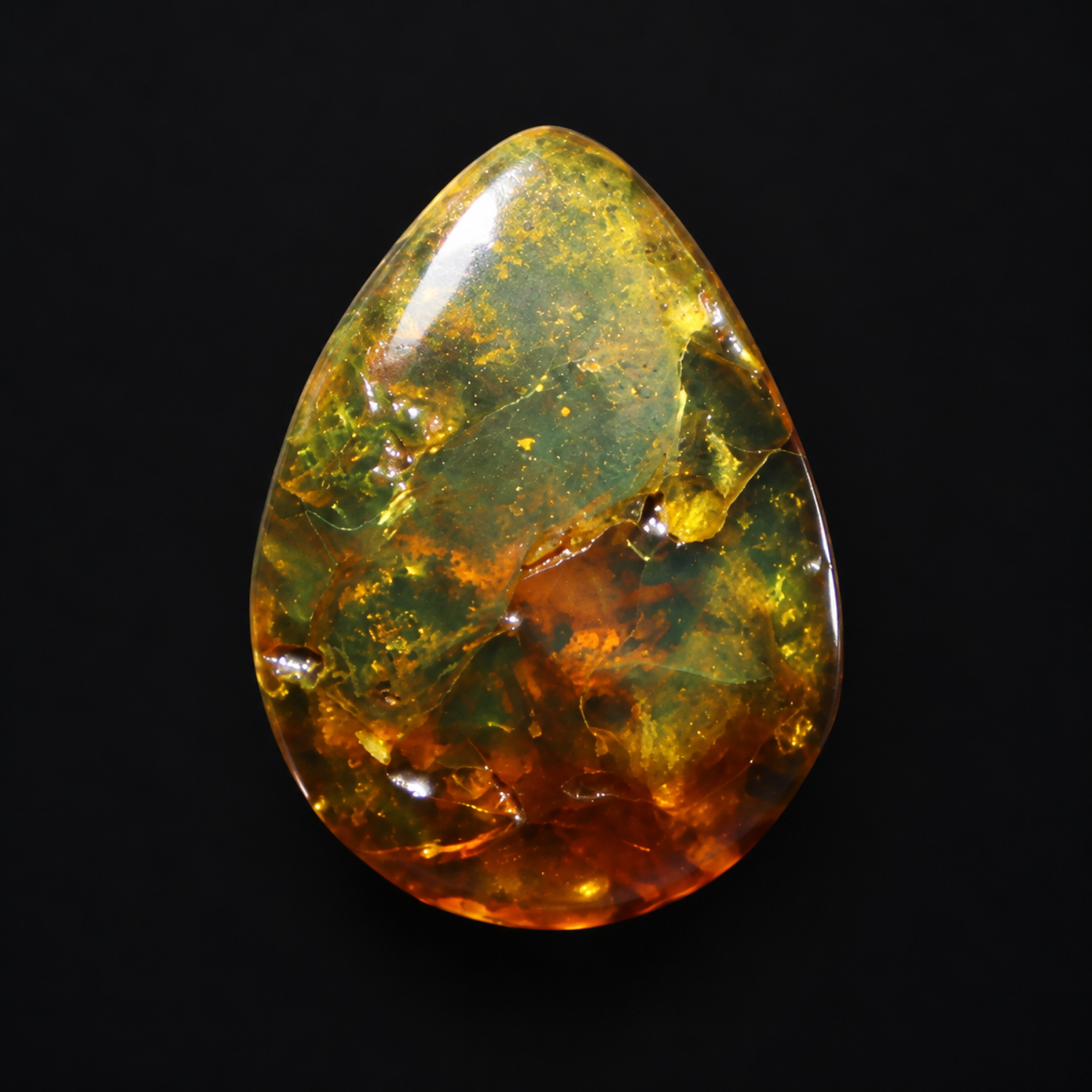 Natural orange green polished Dominican amber – photo 9