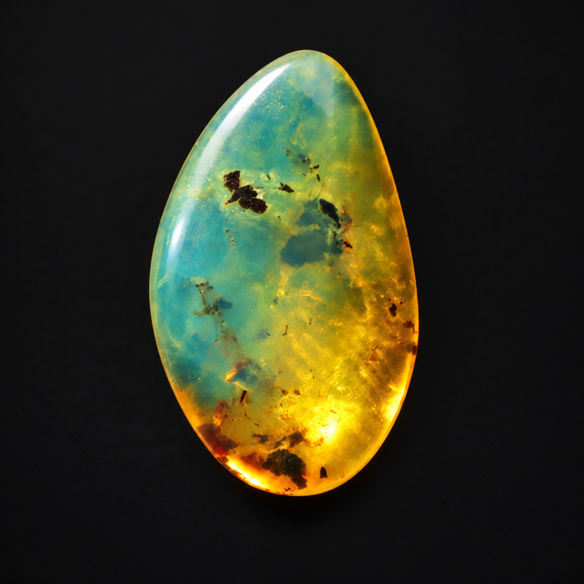 Natural green blue polished Dominican amber – photo 5
