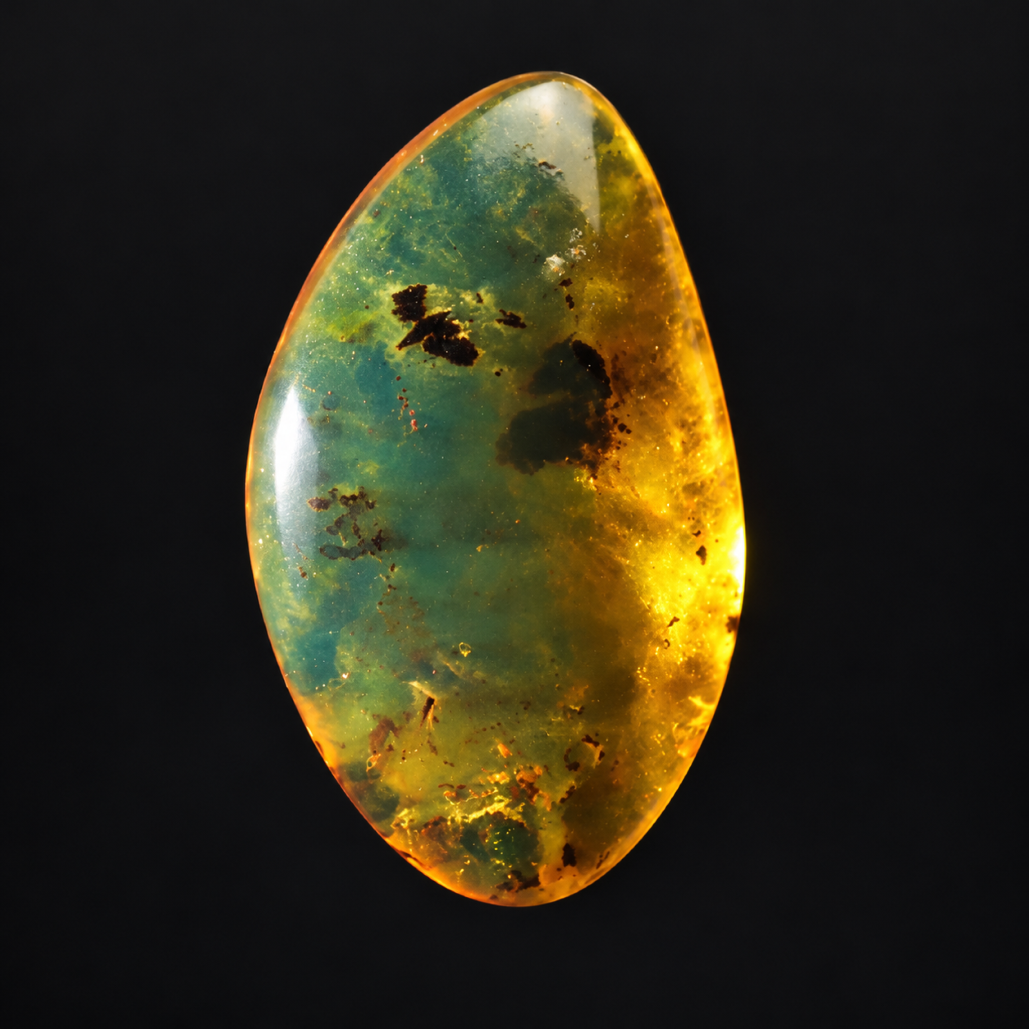 Natural green blue polished Dominican amber – photo 6