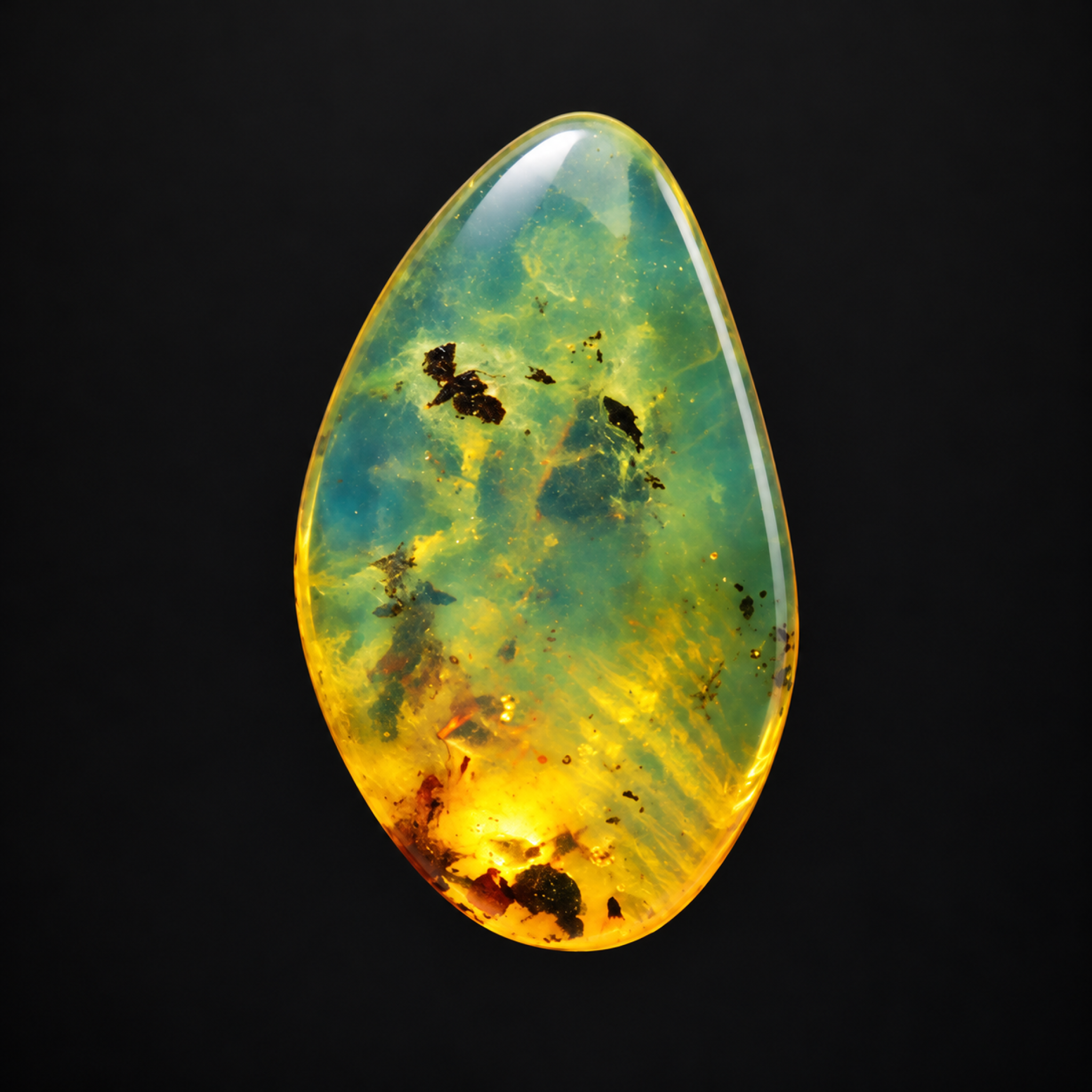 Natural green blue polished Dominican amber – photo 9