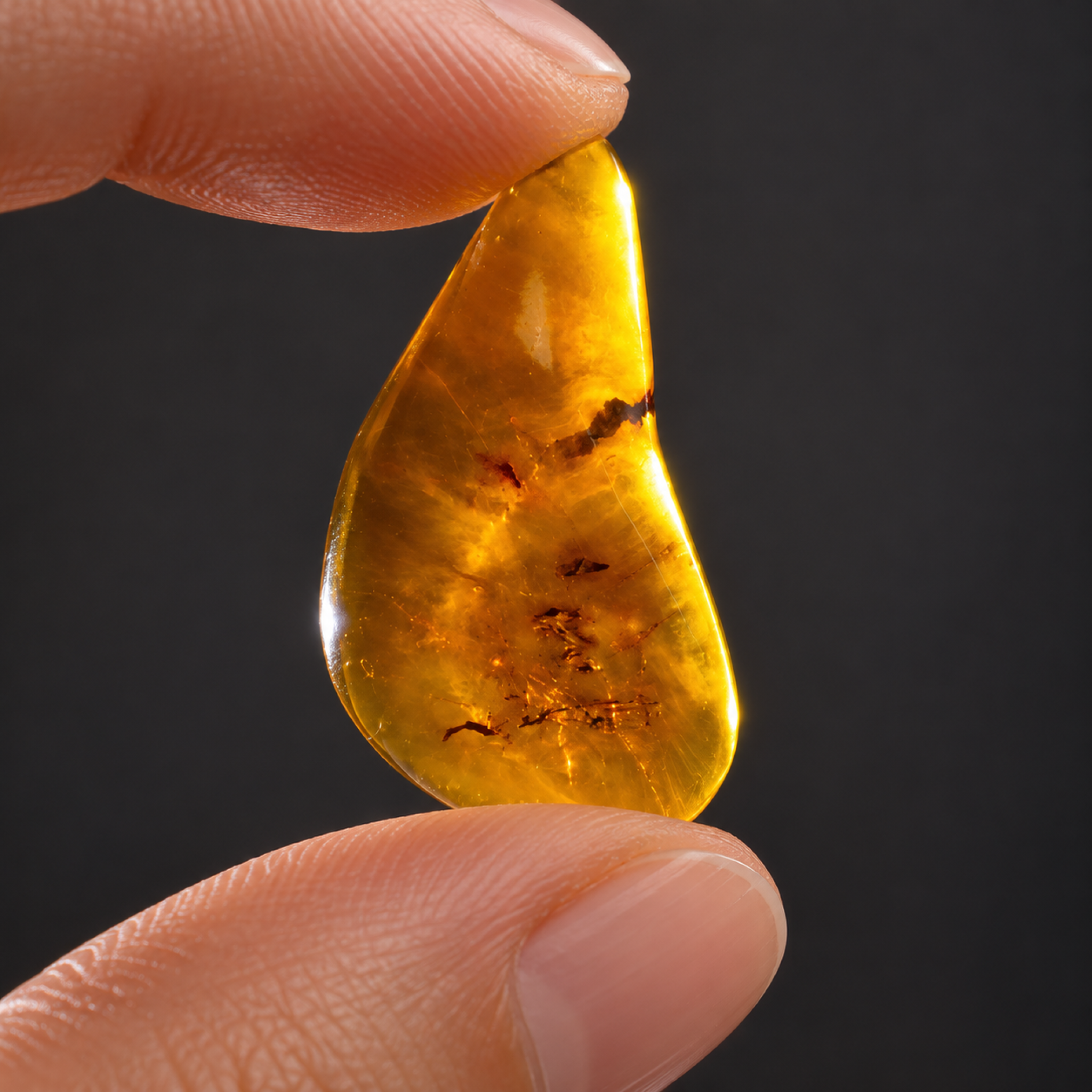 Natural yellow green polished Dominican amber – photo 4