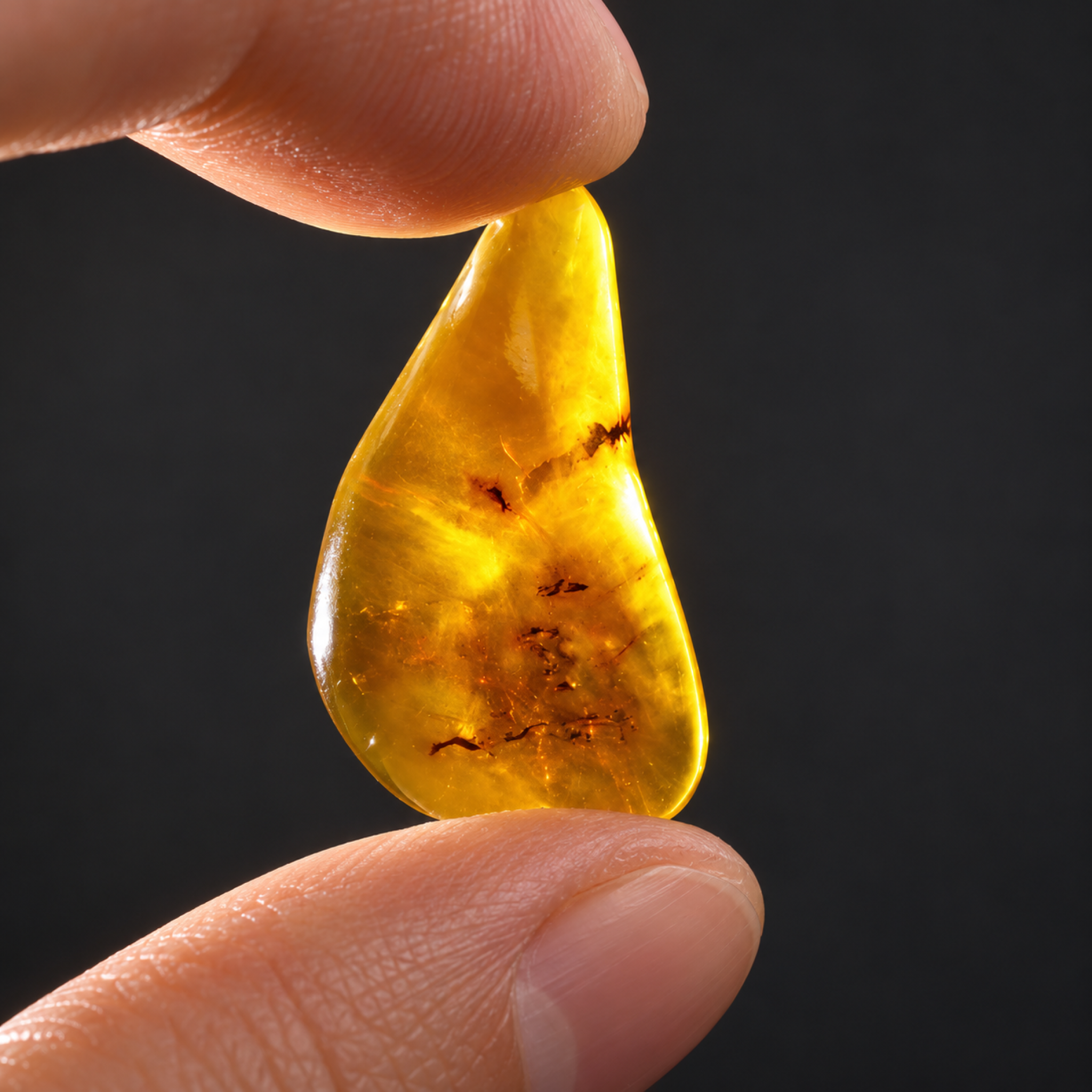 Natural yellow green polished Dominican amber – photo 5