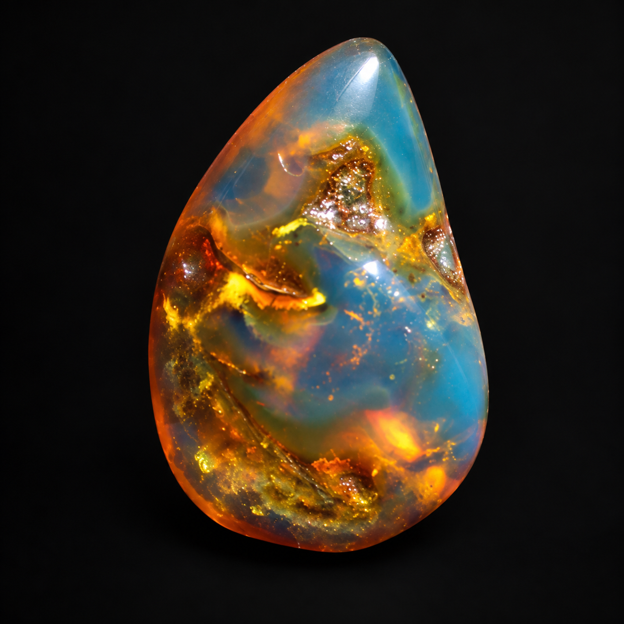 Natural yellow blue polished Dominican amber – photo 5