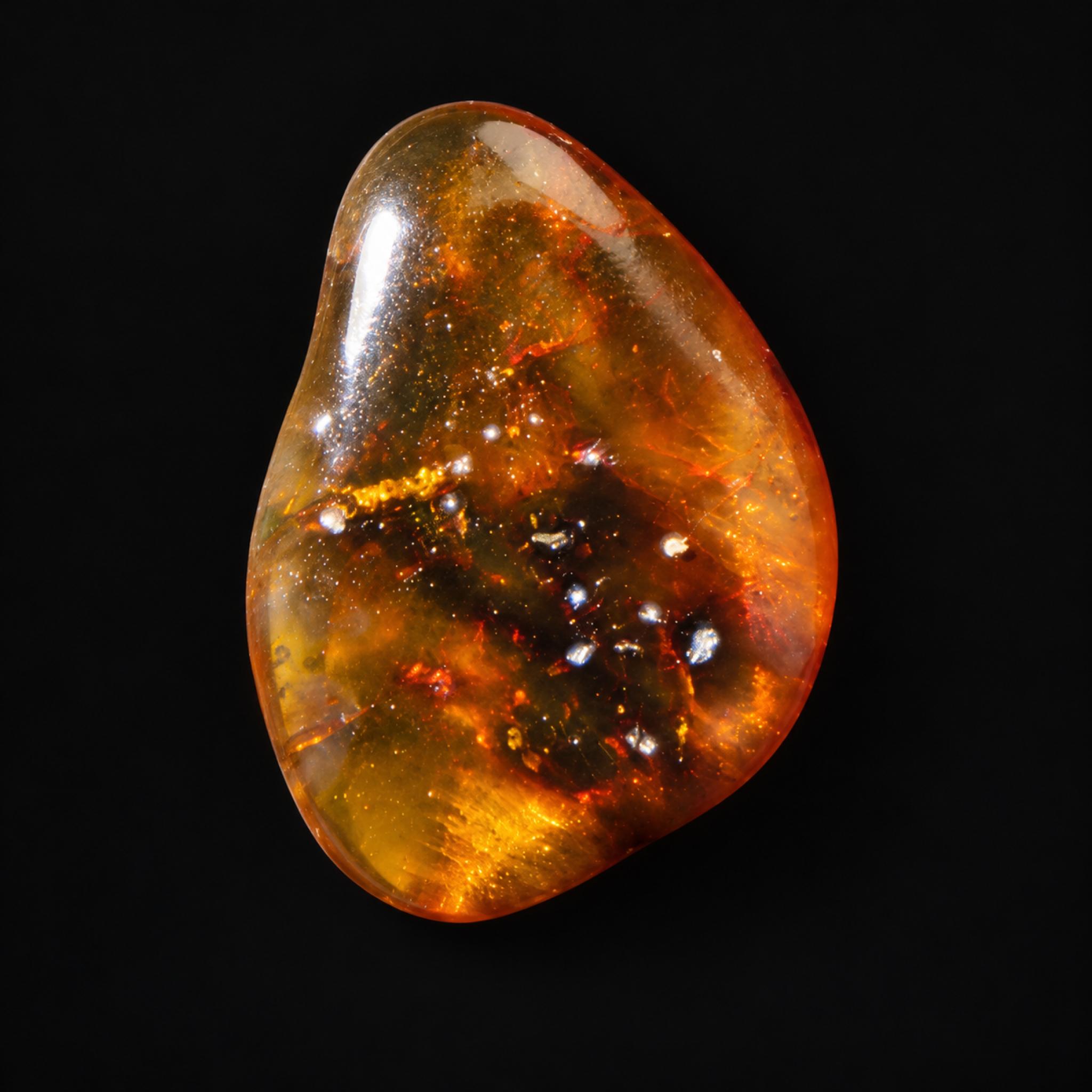 Natural yellow red polished Dominican amber – photo 2