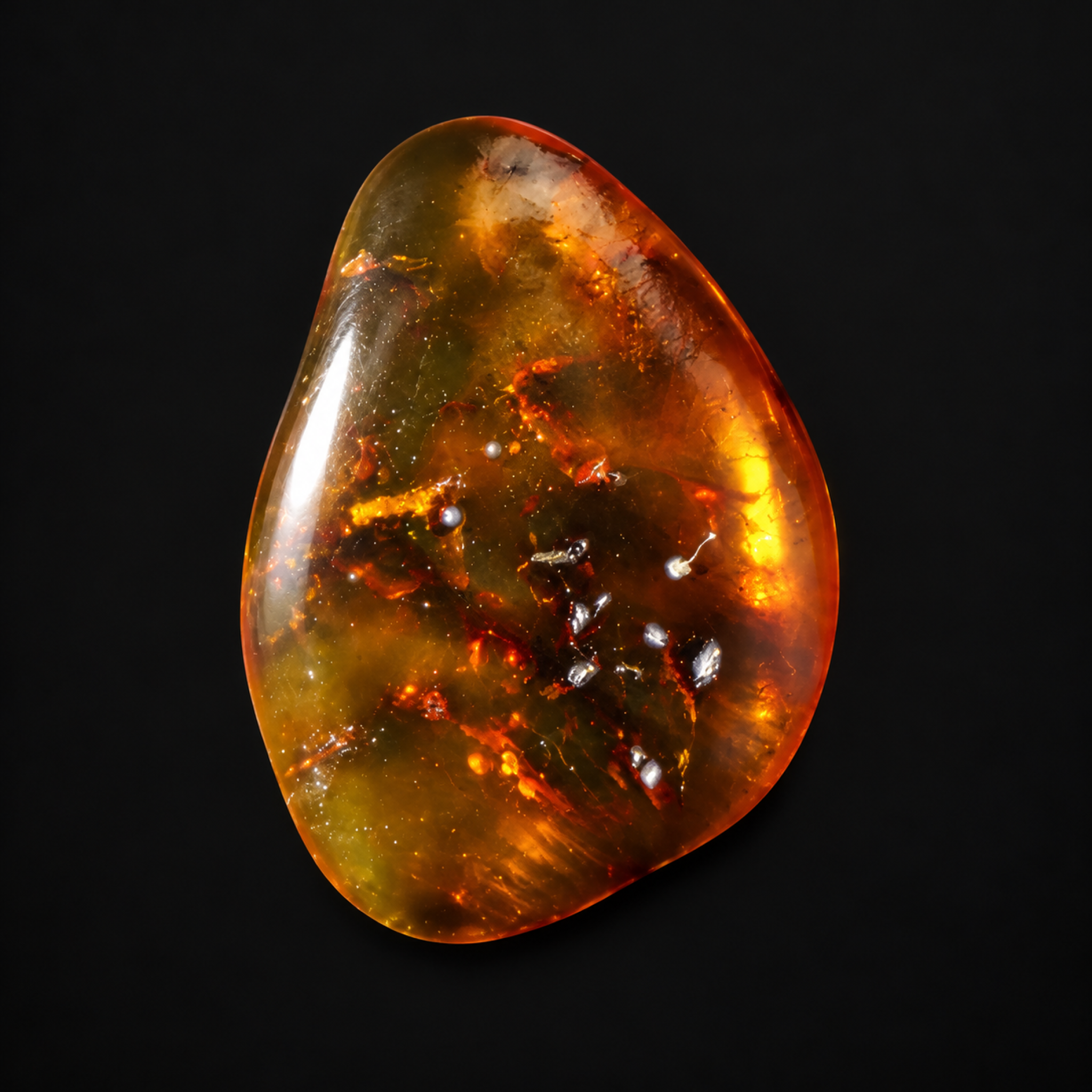 Natural yellow red polished Dominican amber – photo 7