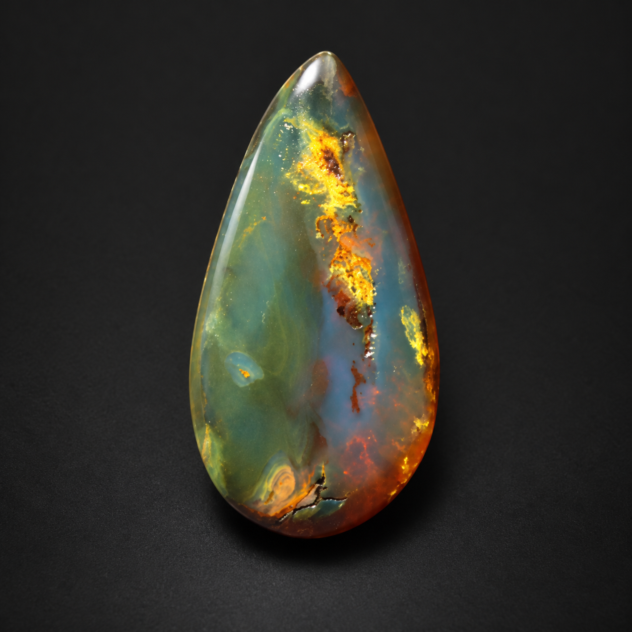 Natural red blue polished Dominican amber – photo 2