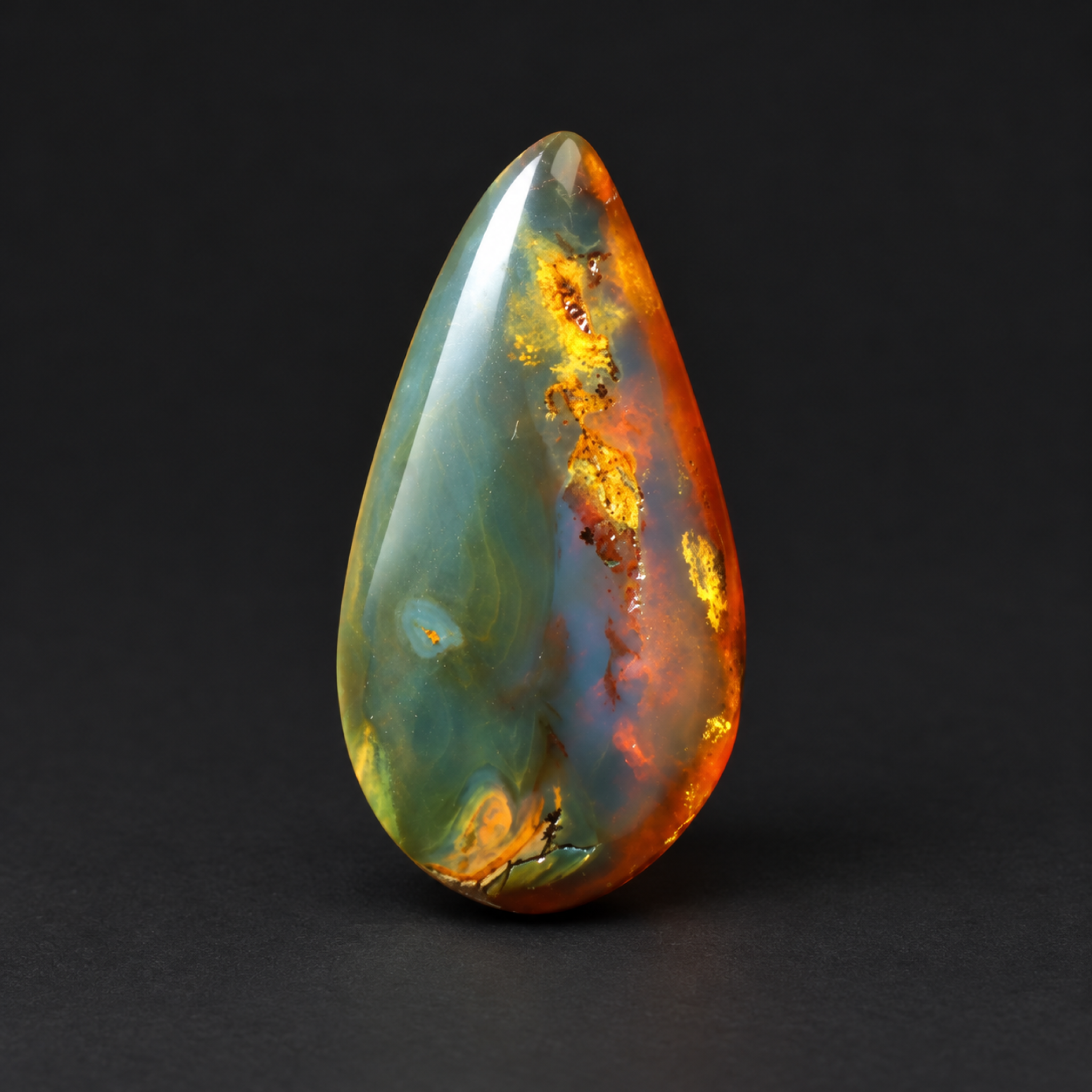 Natural red blue polished Dominican amber – photo 3
