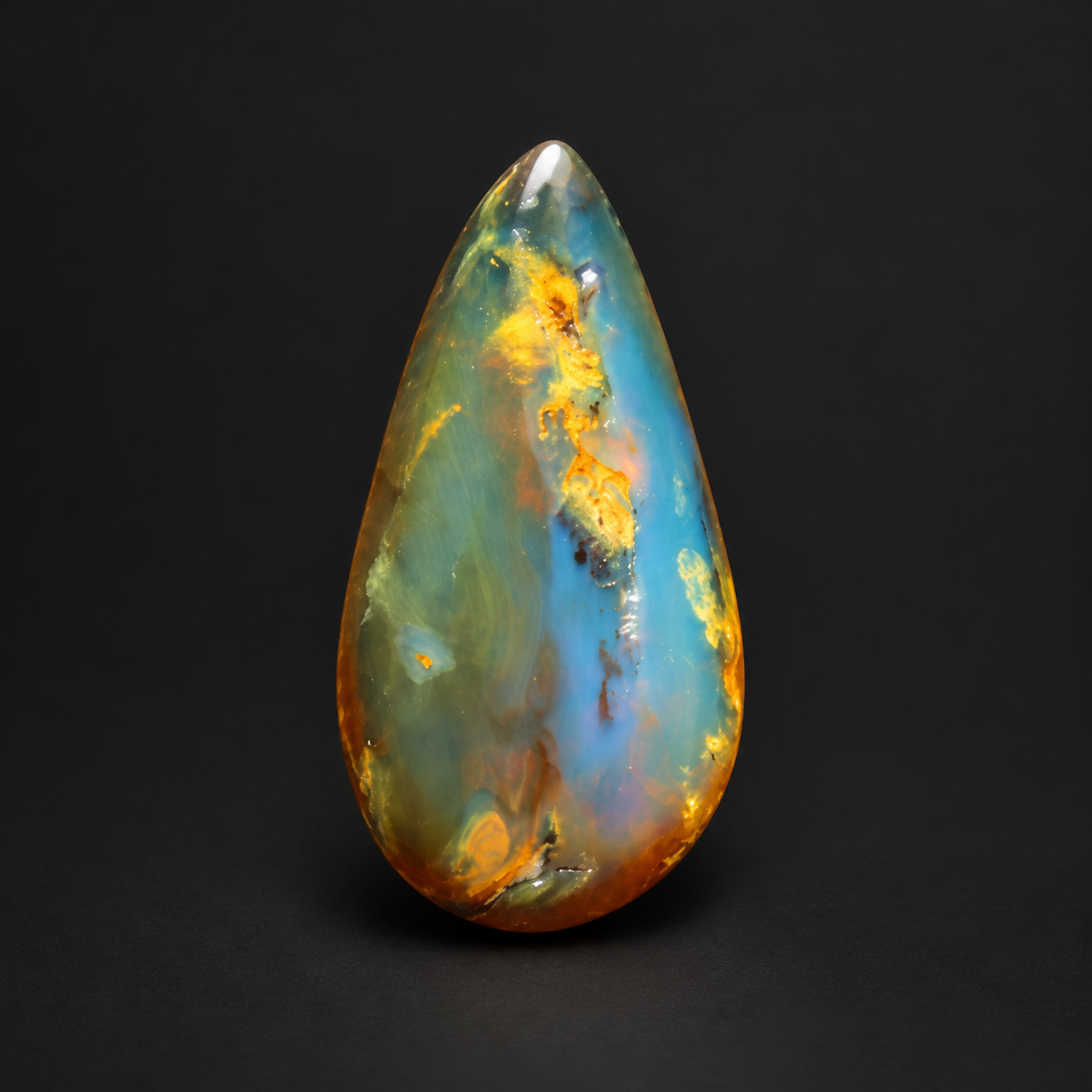 Natural red blue polished Dominican amber – photo 4