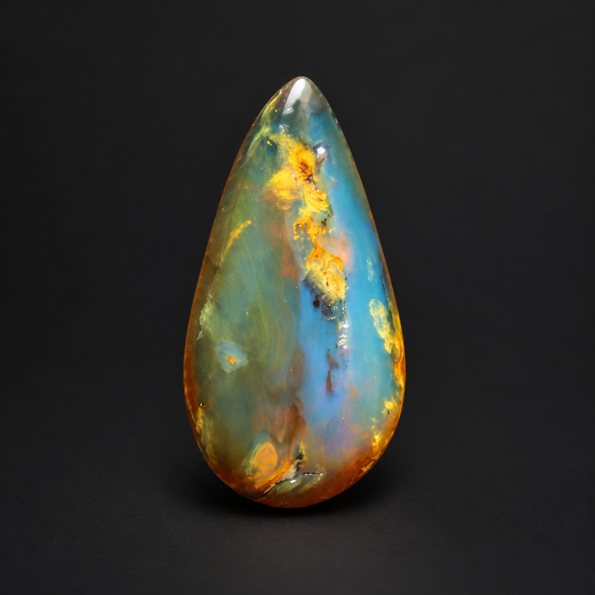 Natural red blue polished Dominican amber – photo 4