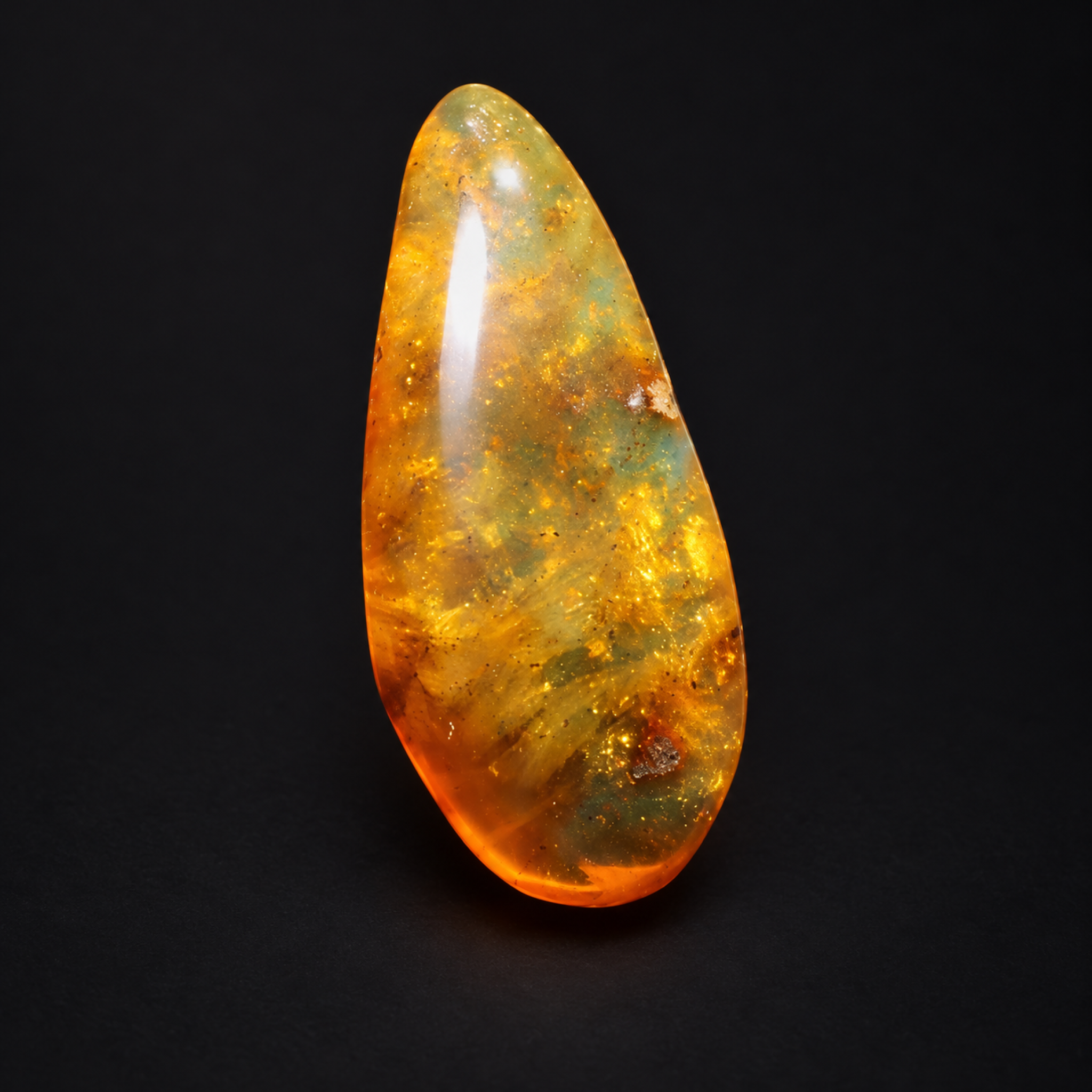 Pure natural orange blue polished Dominican amber – photo 3