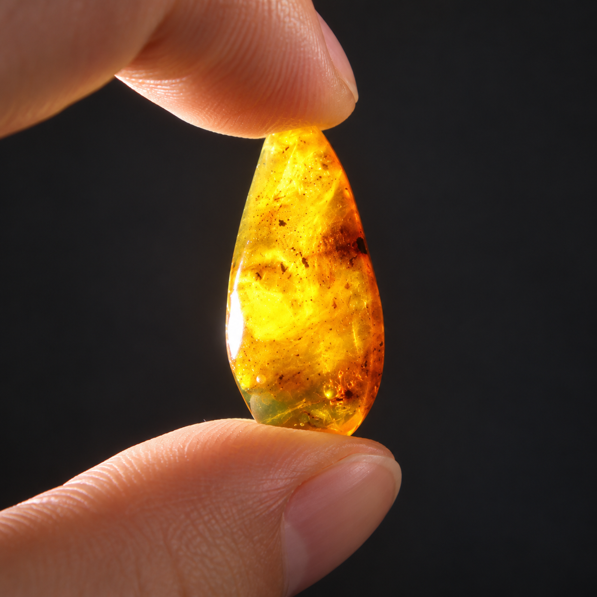 Pure natural orange blue polished Dominican amber – photo 4