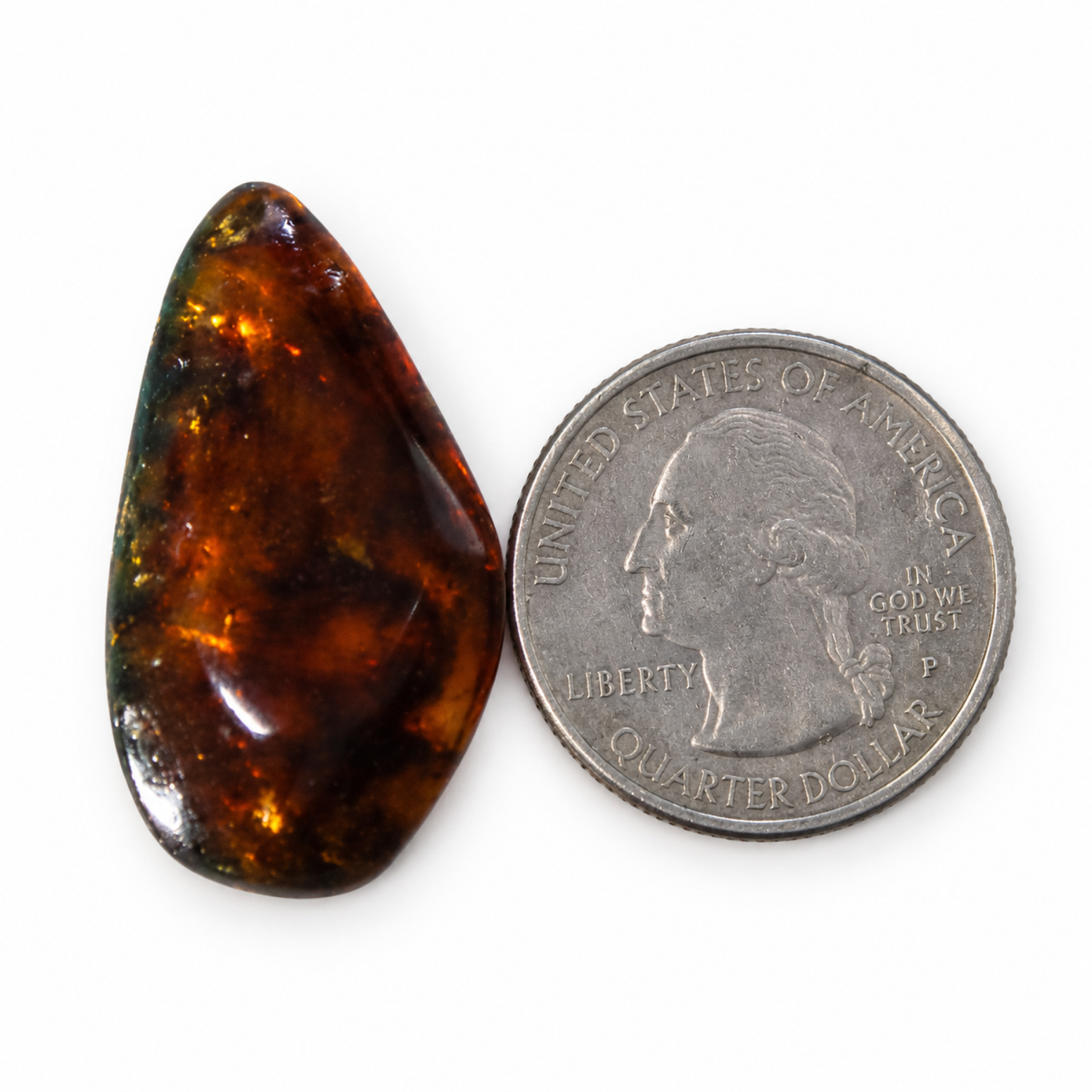 Authentic red orange green polished Dominican amber – photo 4