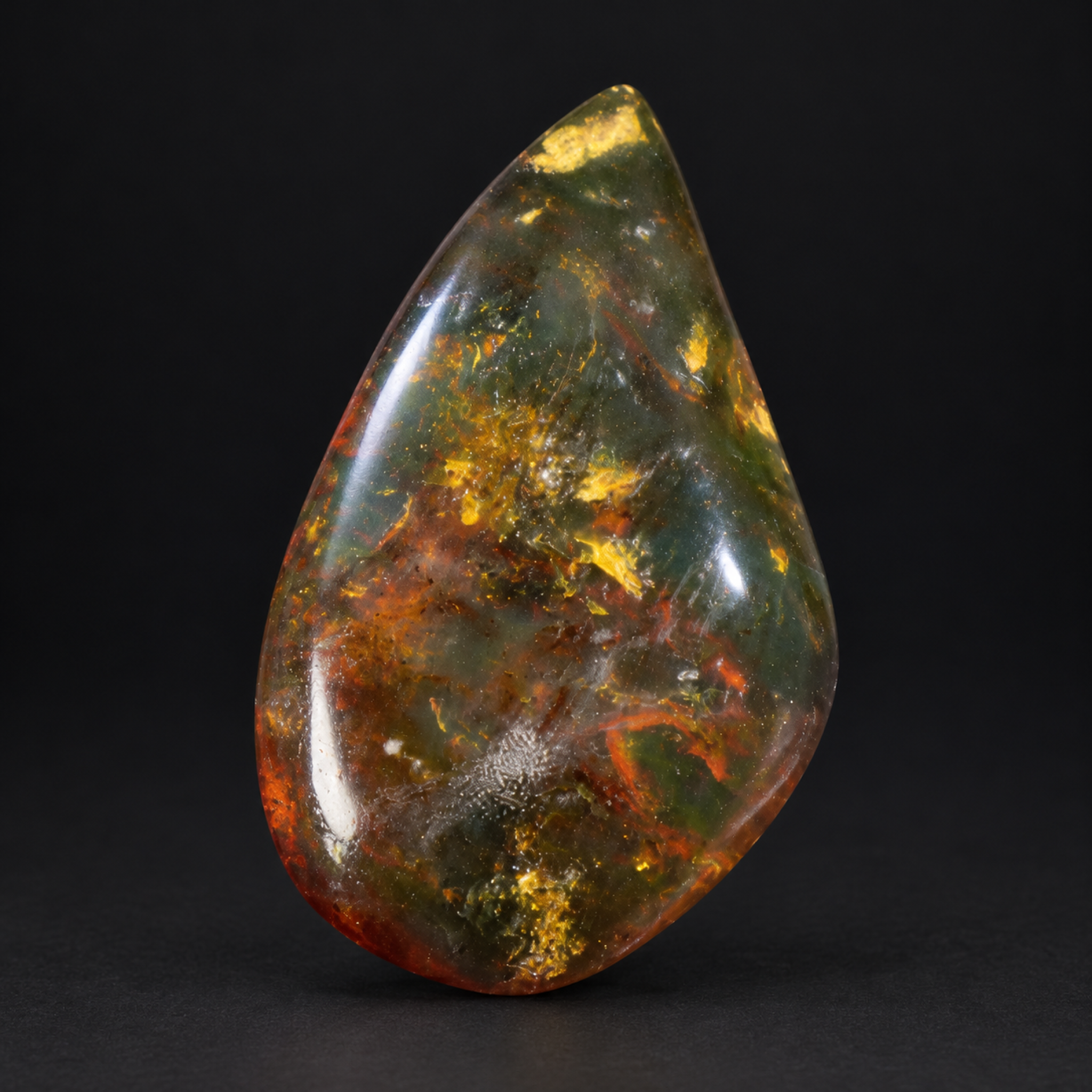 Authentic red orange green polished Dominican amber – photo 6