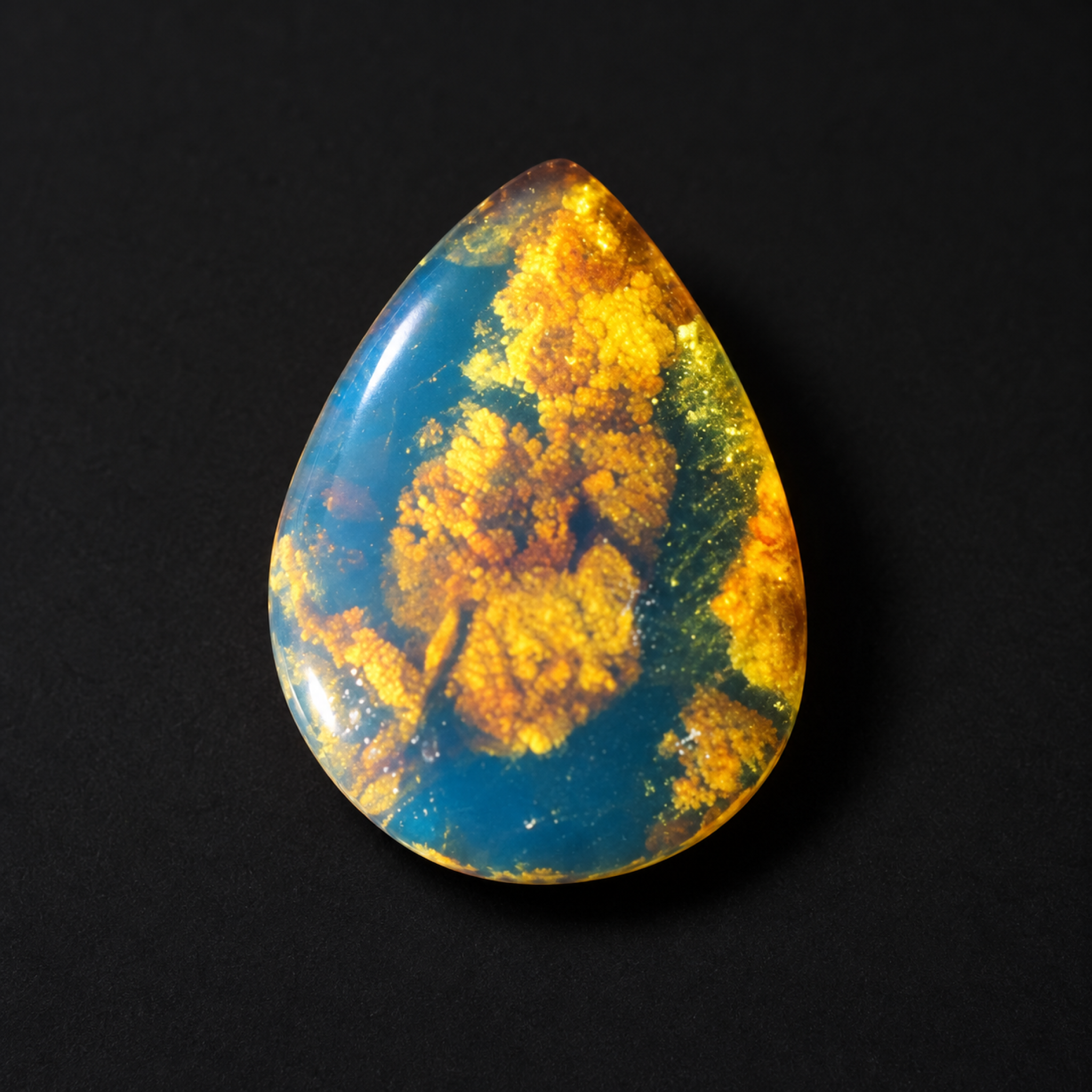 Authentic sky bkue Dominican amber cabochon