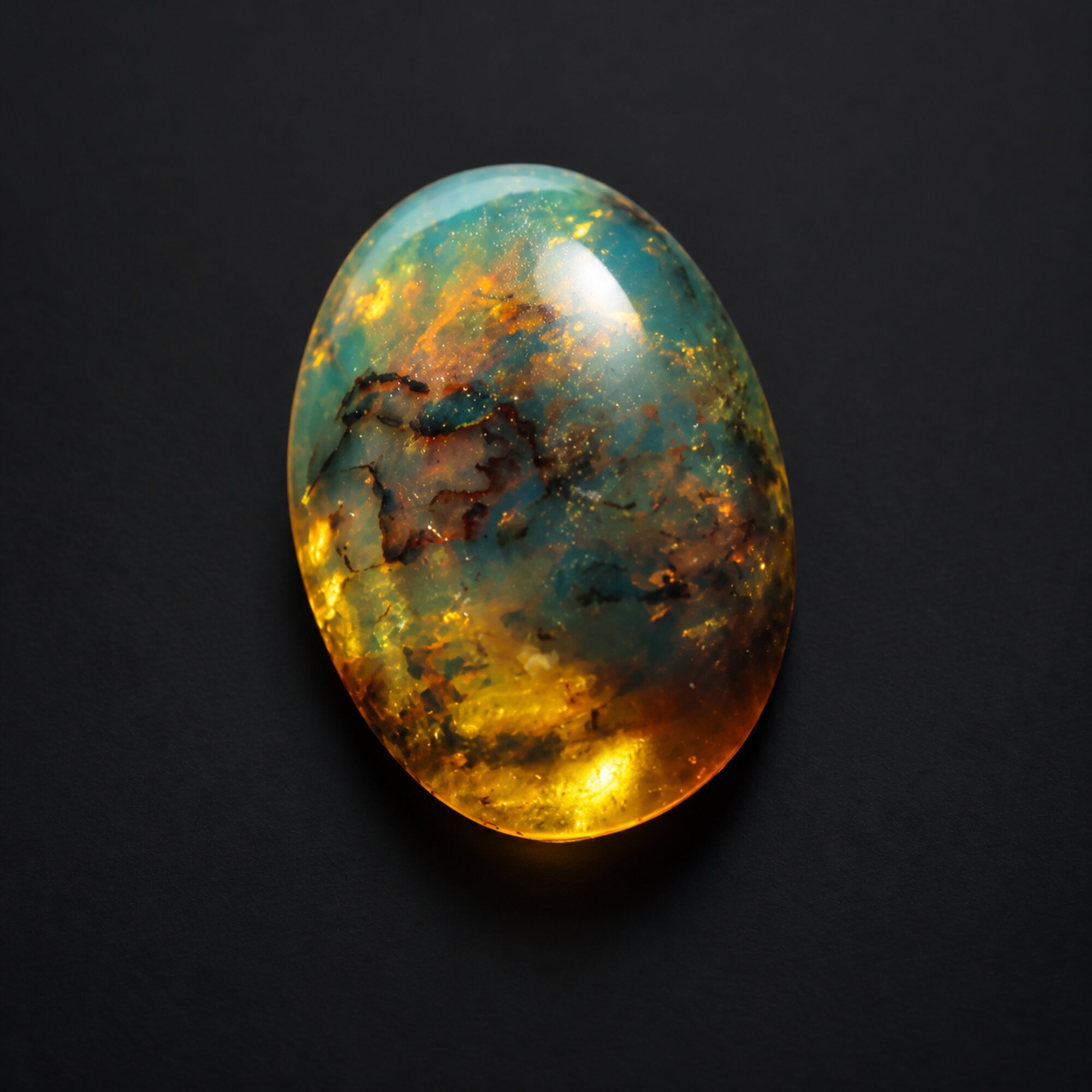 Natural deep bkue Dominican amber cabochon – photo 5