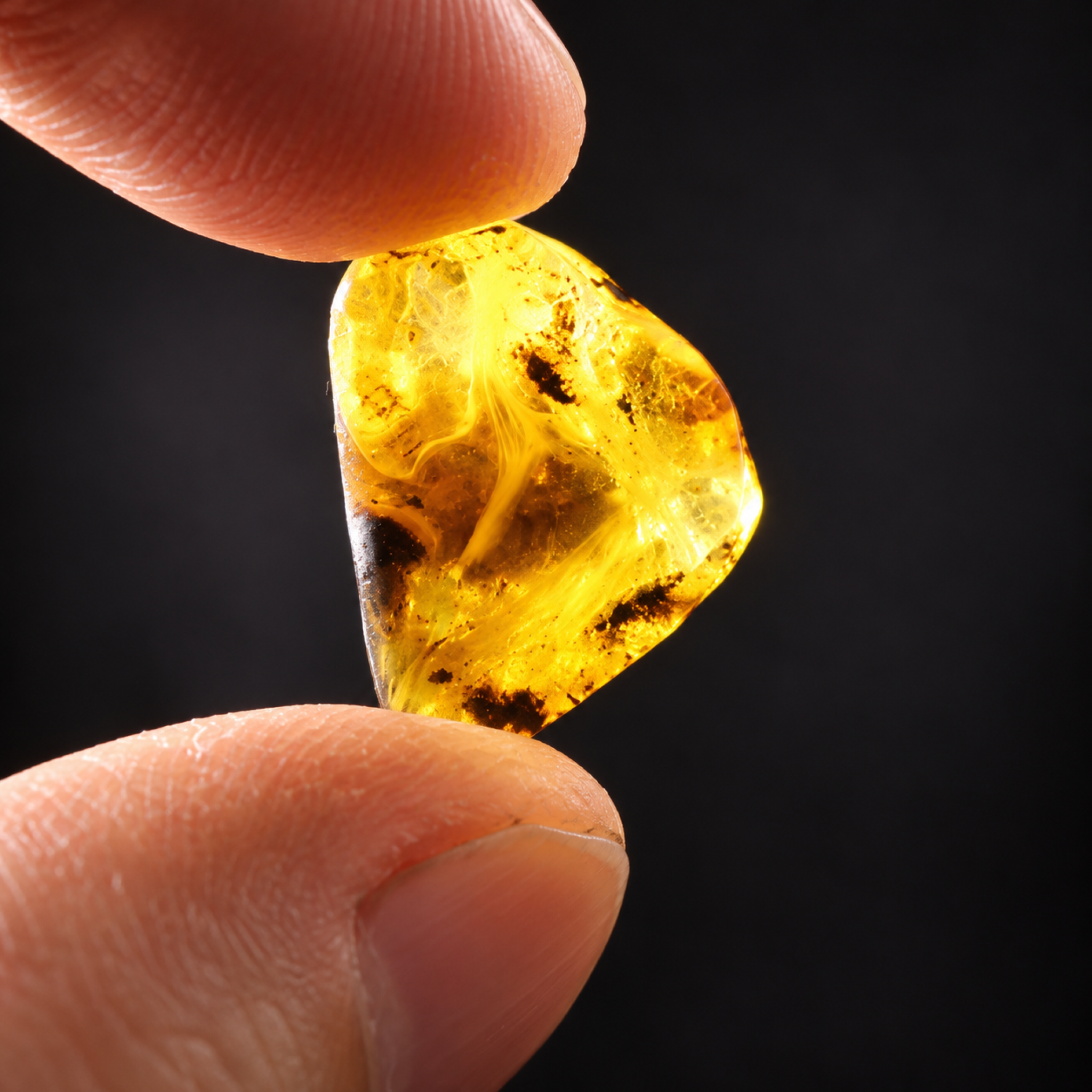 Untreated yellow Dominican amber cabochon – photo 4