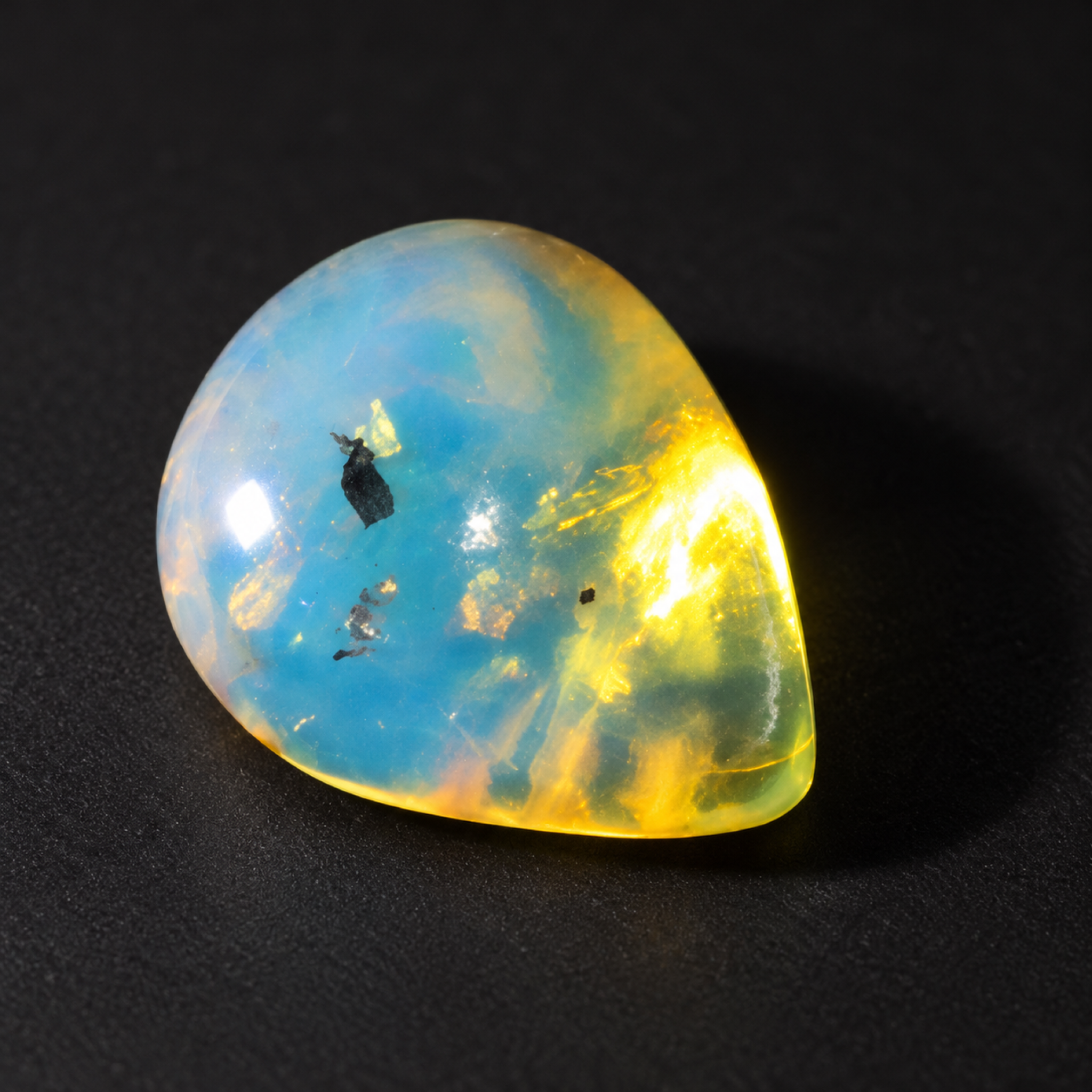 Untreated sky blue Dominican amber cabochon – photo 2