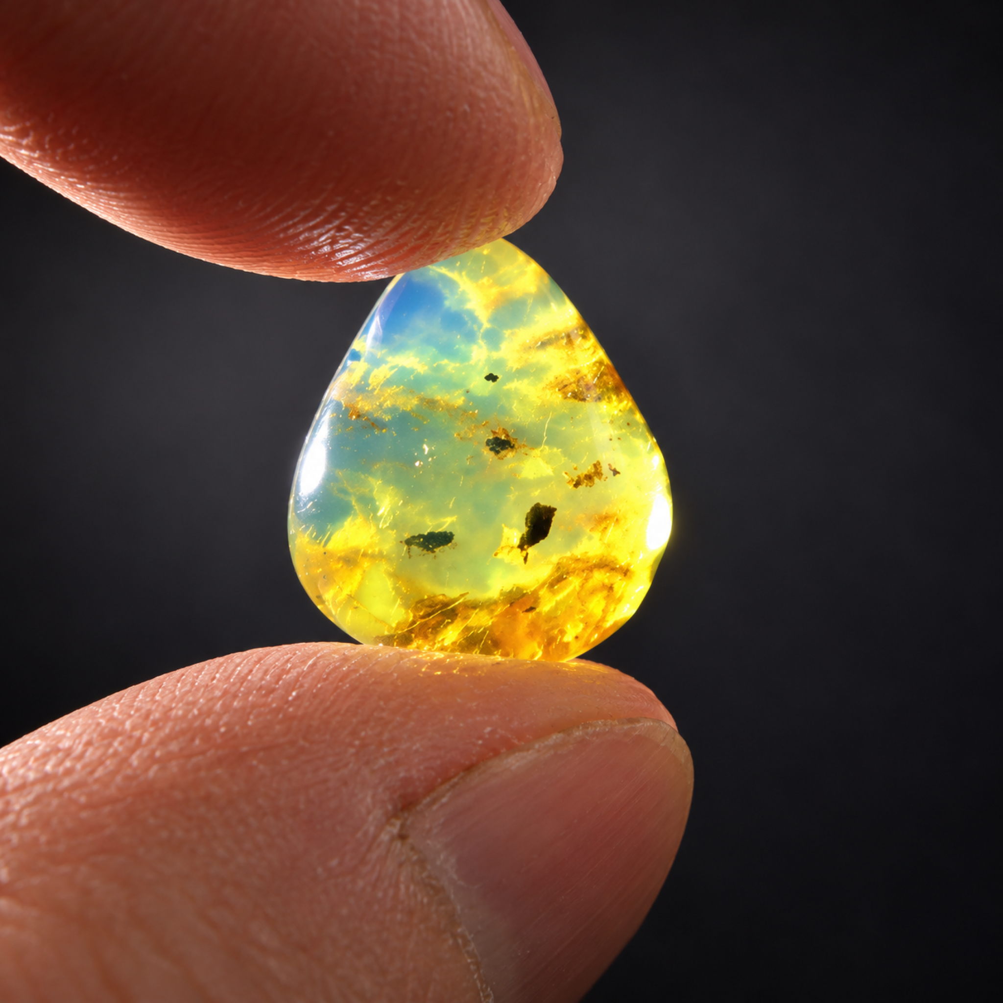 Untreated sky blue Dominican amber cabochon – photo 6