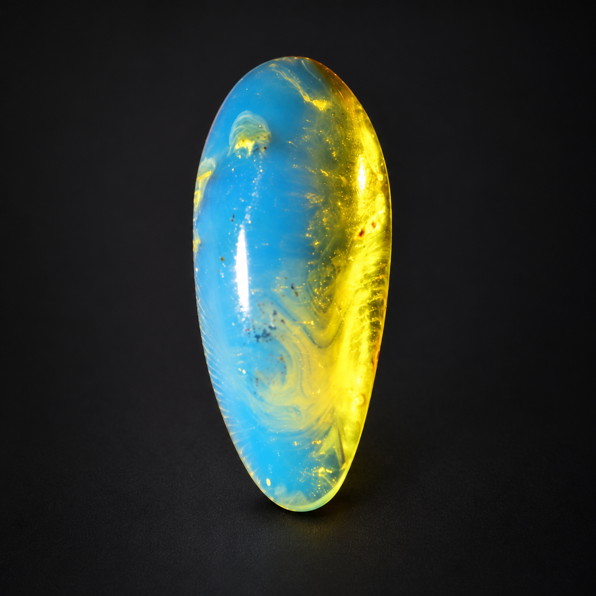 Genuine sky blue Dominican amber cabochon – photo 2