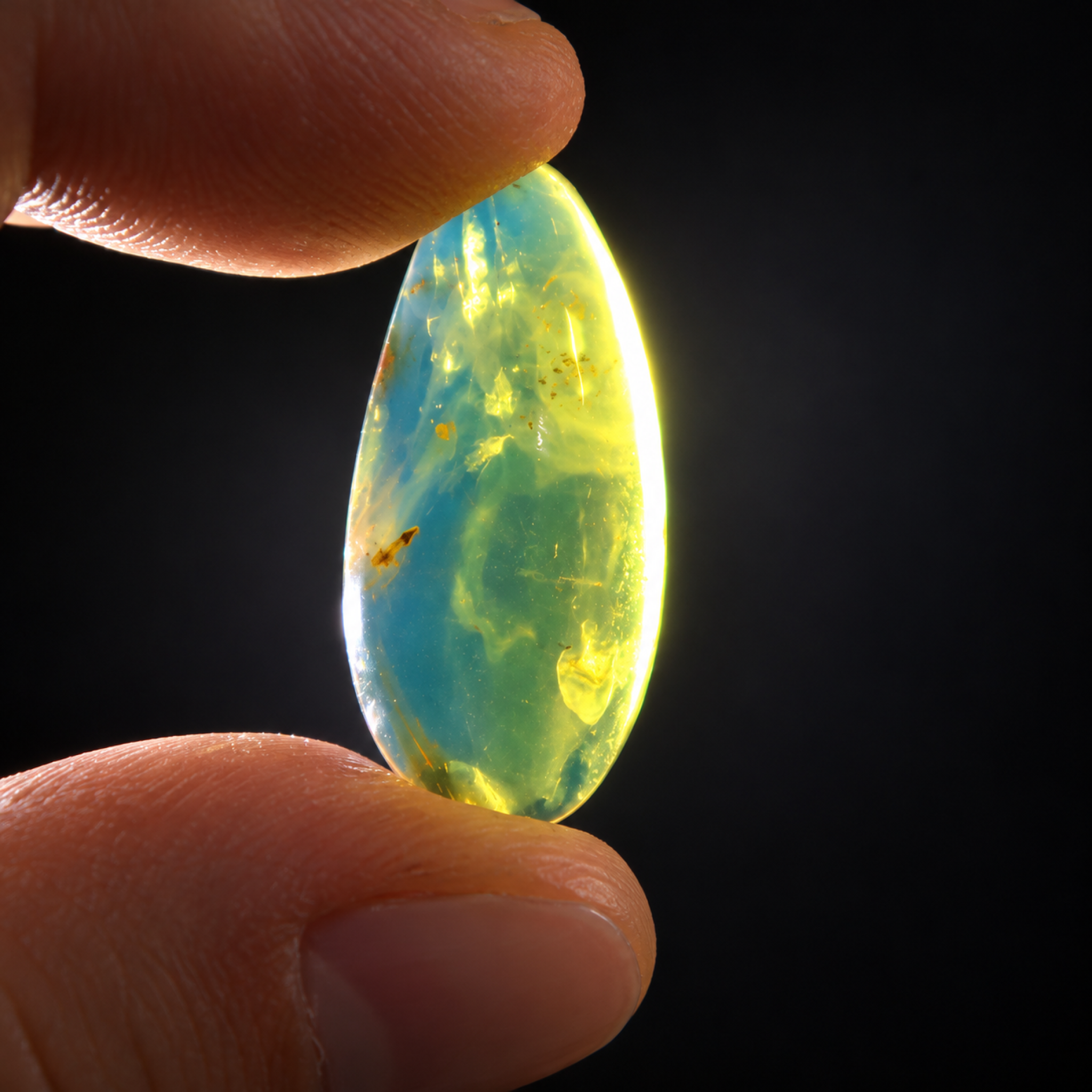 Genuine sky blue Dominican amber cabochon – photo 7