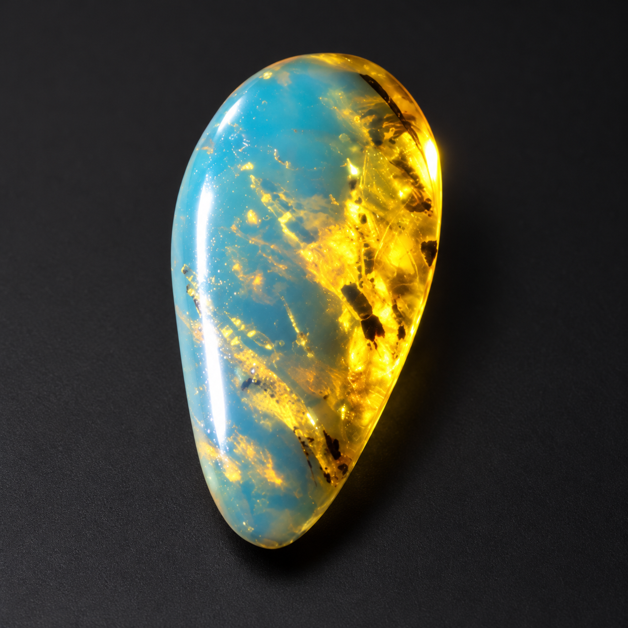Genuine sky blue Dominican amber cabochon – photo 3
