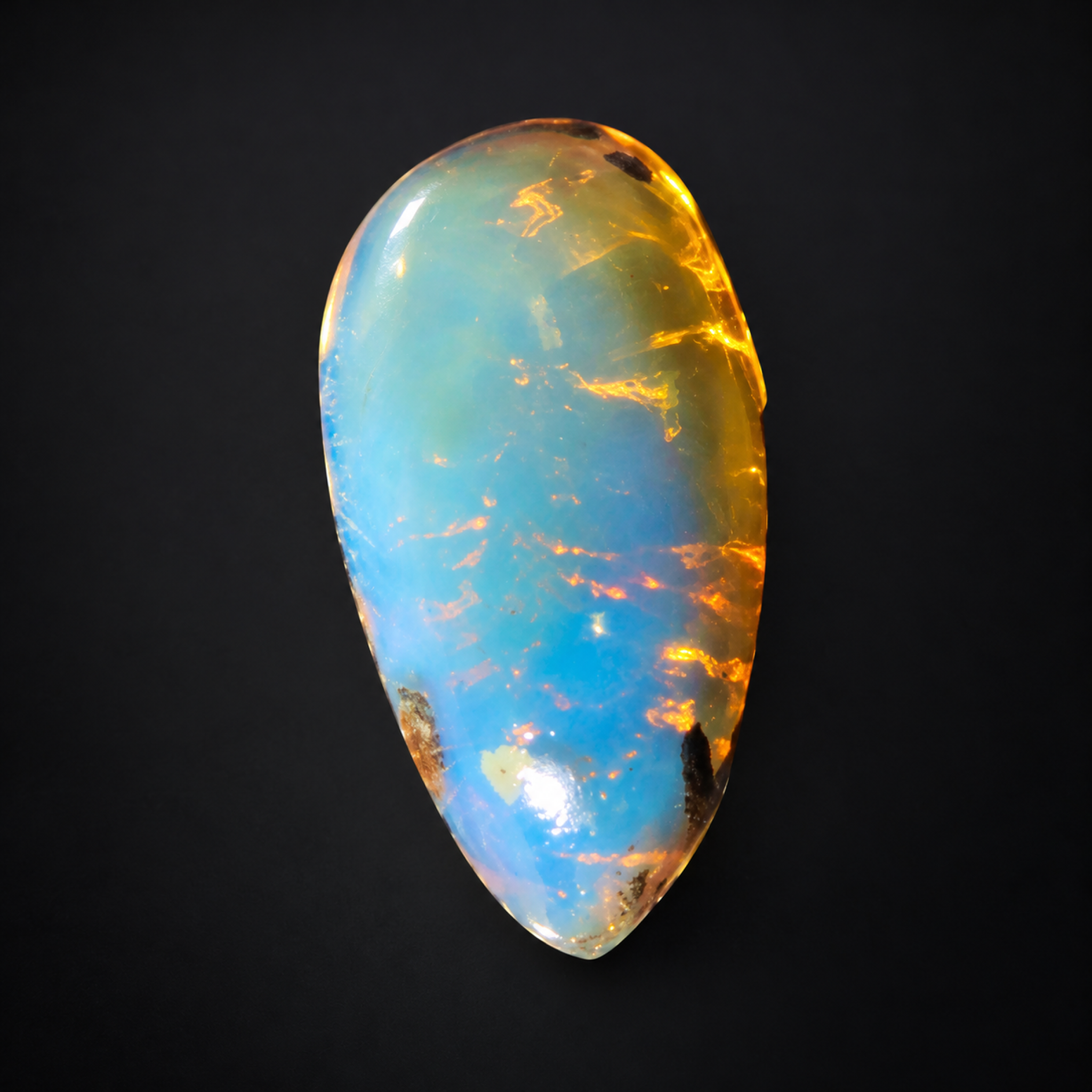 Genuine sky blue Dominican amber cabochon