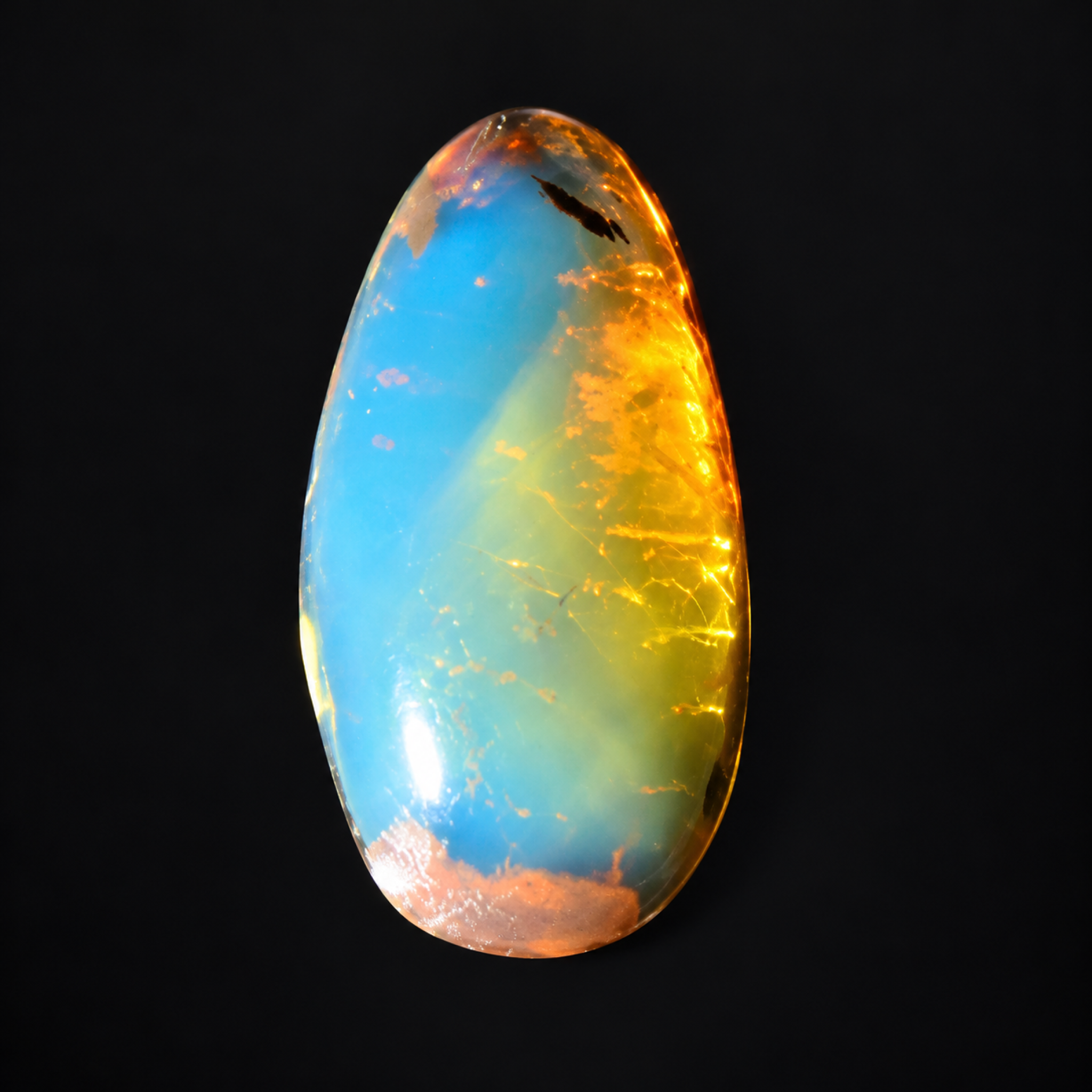 Genuine sky blue Dominican amber cabochon – photo 2