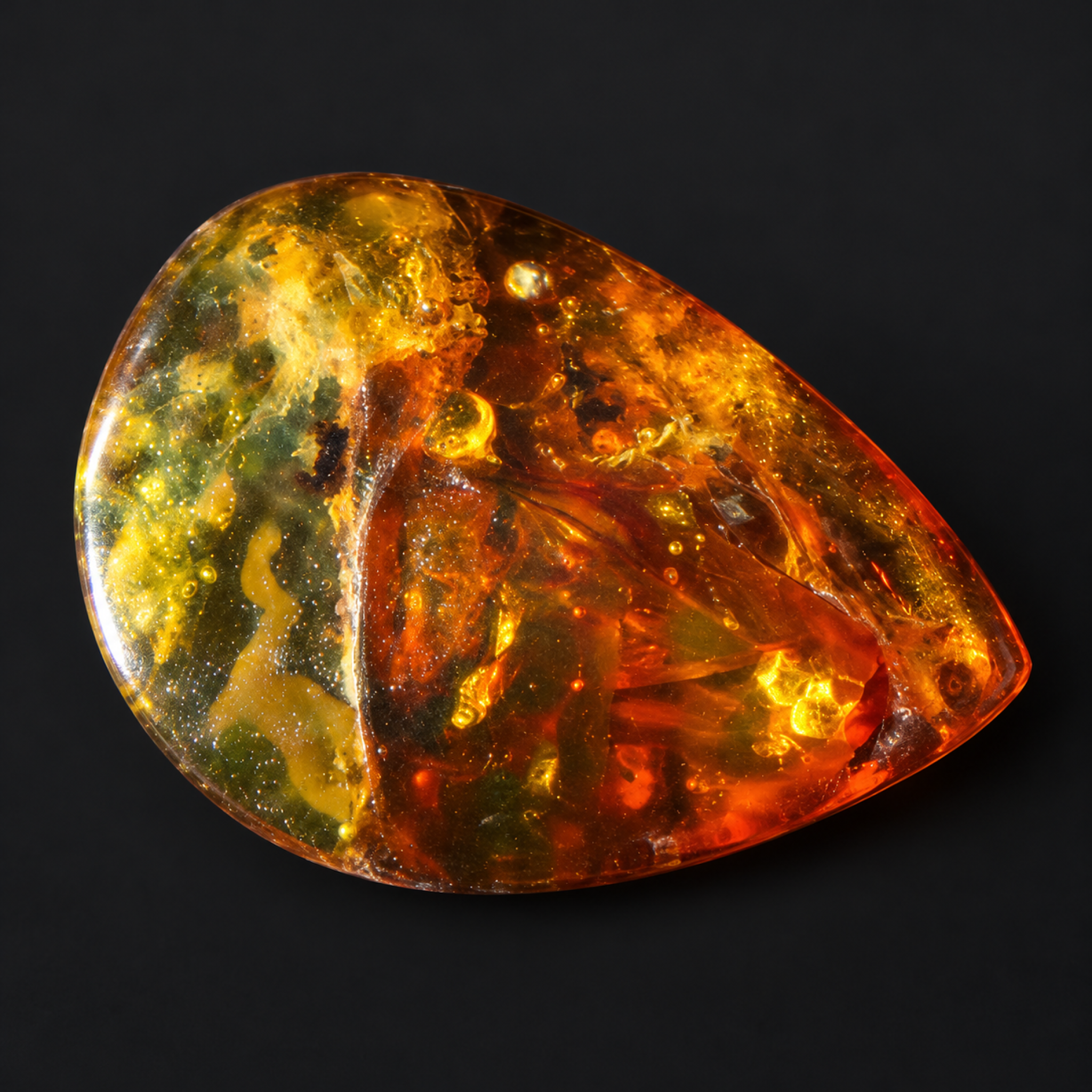 Natural yellow brown Dominican amber cabochon – photo 3