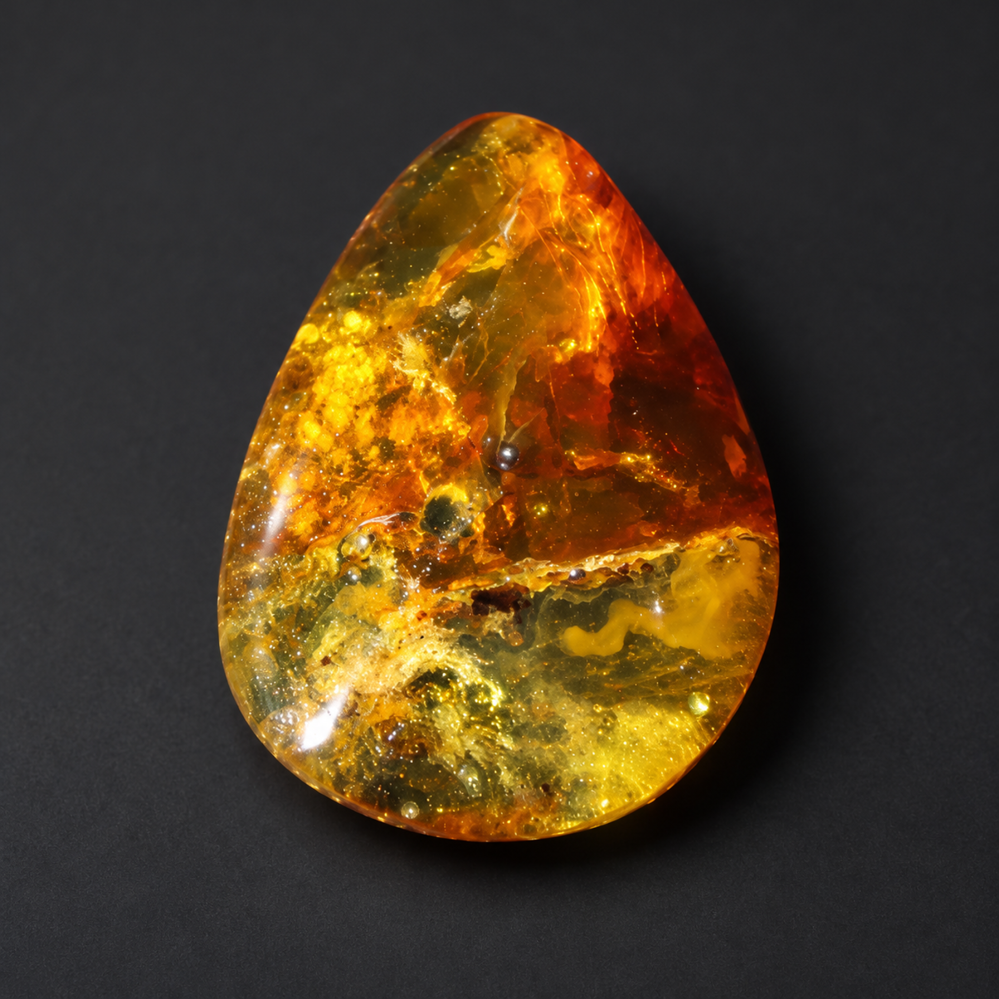 Natural yellow brown Dominican amber cabochon – photo 8
