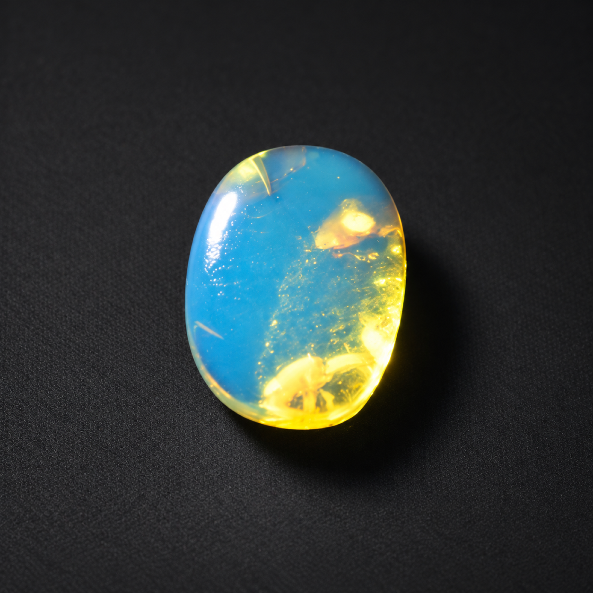 Natural sky blue Dominican amber cabochon – photo 3
