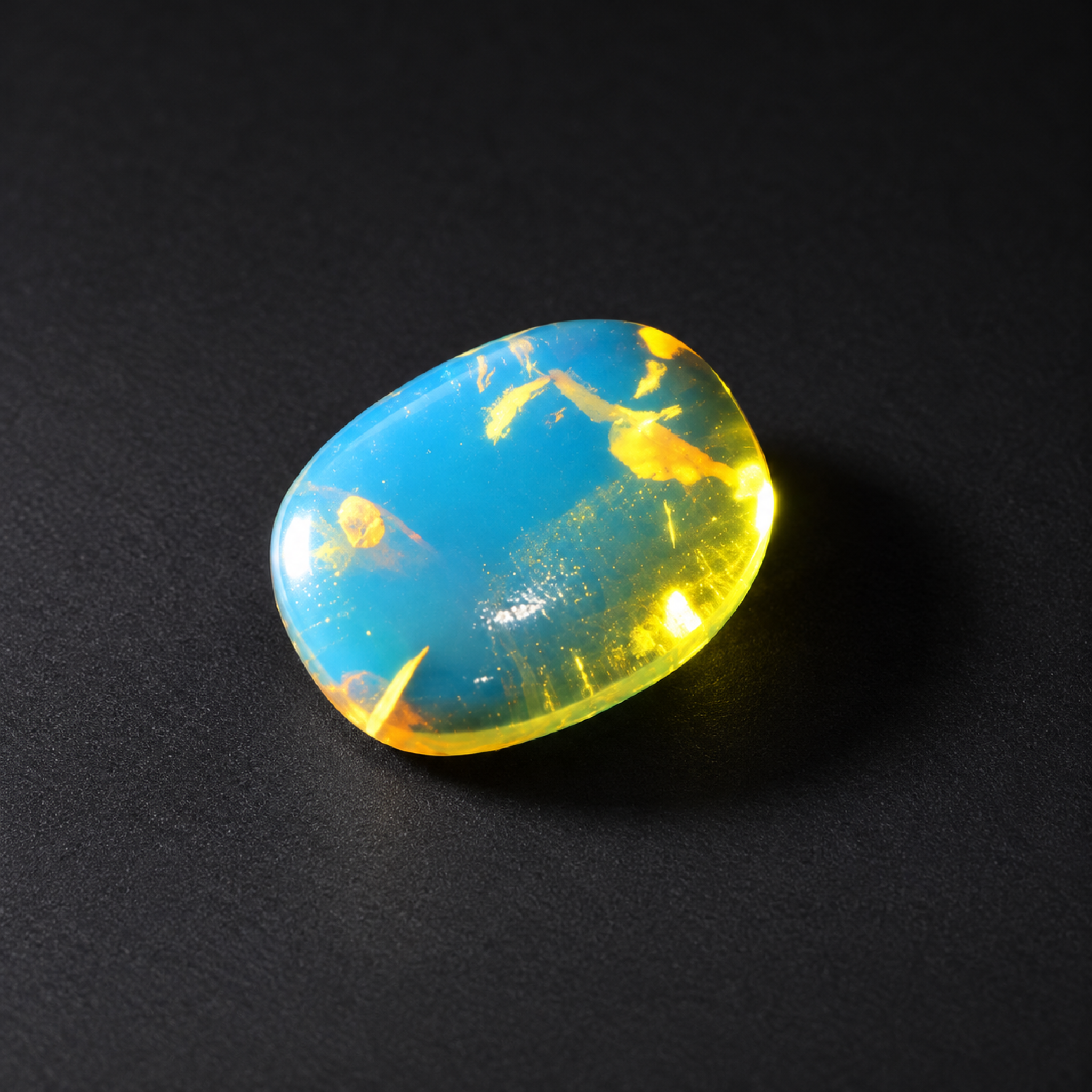 Natural sky blue Dominican amber cabochon – photo 4