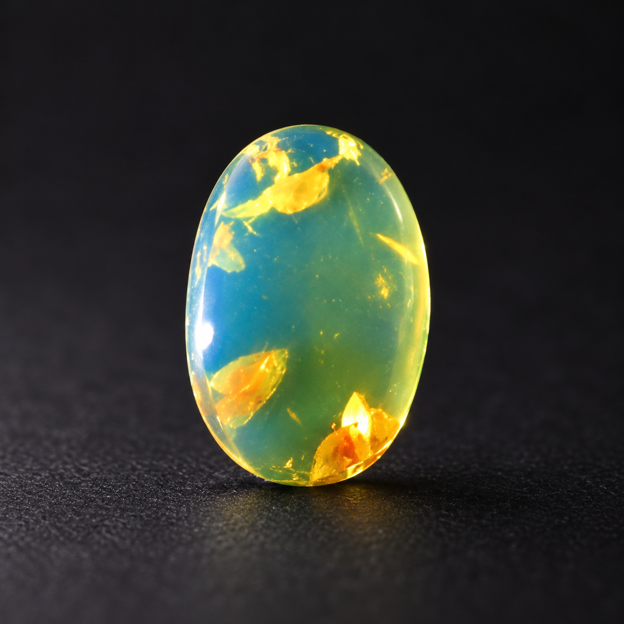 Natural sky blue Dominican amber cabochon – photo 5