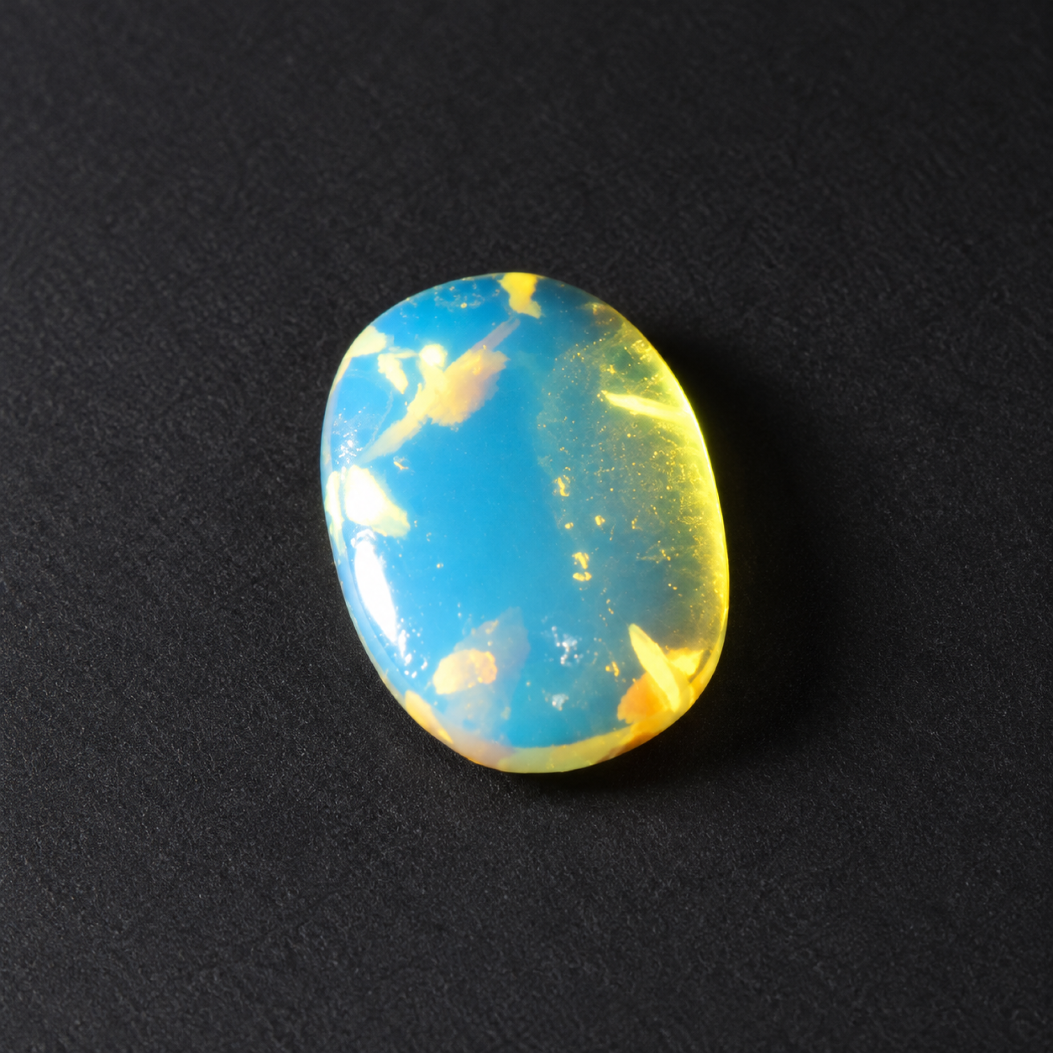 Natural sky blue Dominican amber cabochon – photo 6