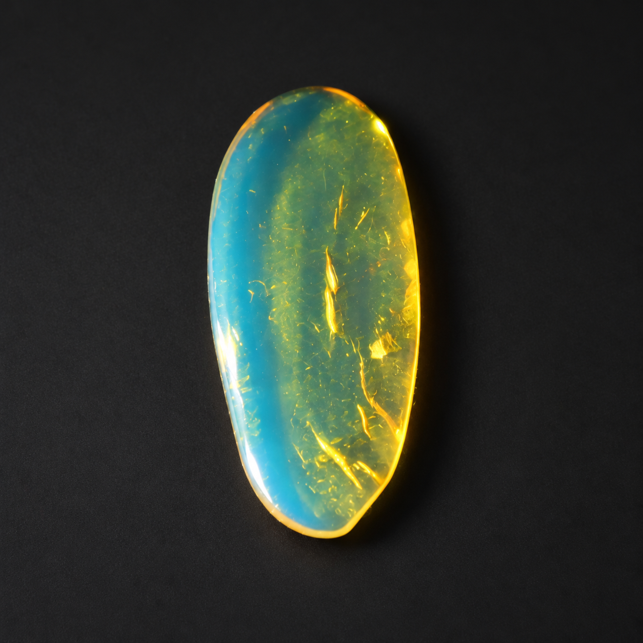 Untreated sky blue Dominican amber cabochon – photo 3