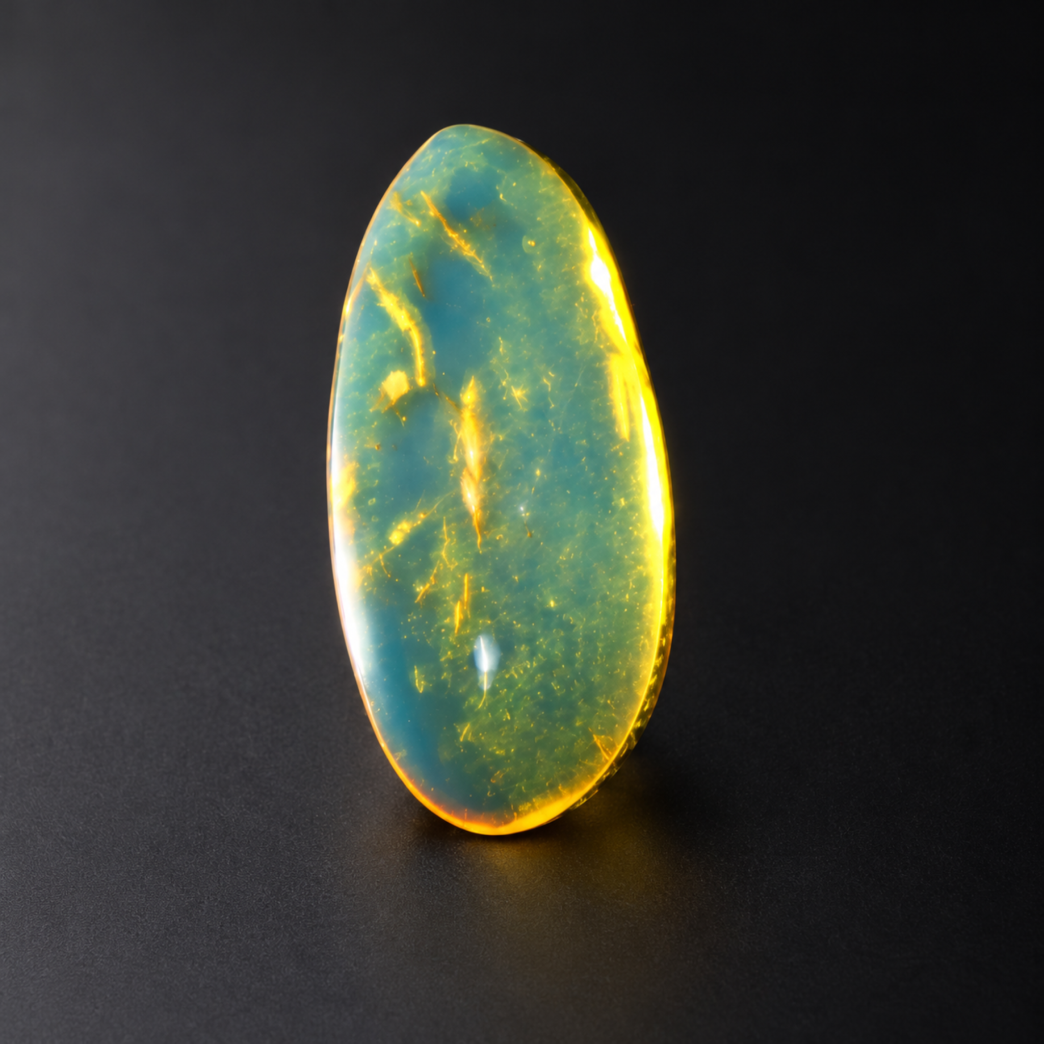 Untreated sky blue Dominican amber cabochon – photo 4