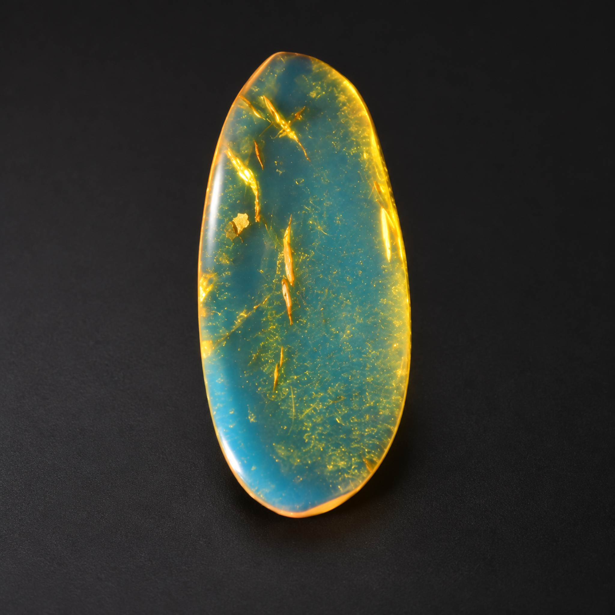 Untreated sky blue Dominican amber cabochon – photo 7