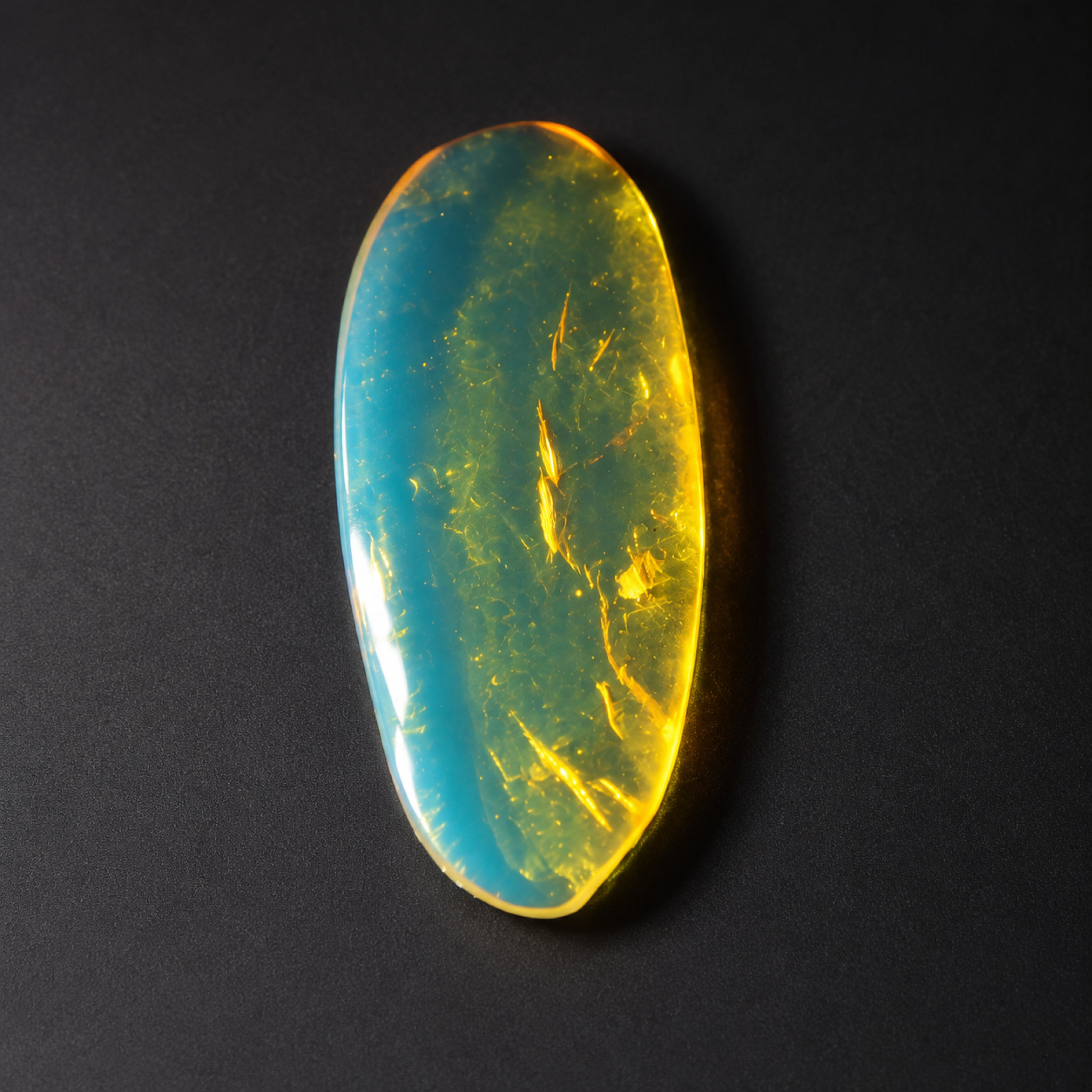 Untreated sky blue Dominican amber cabochon – photo 8