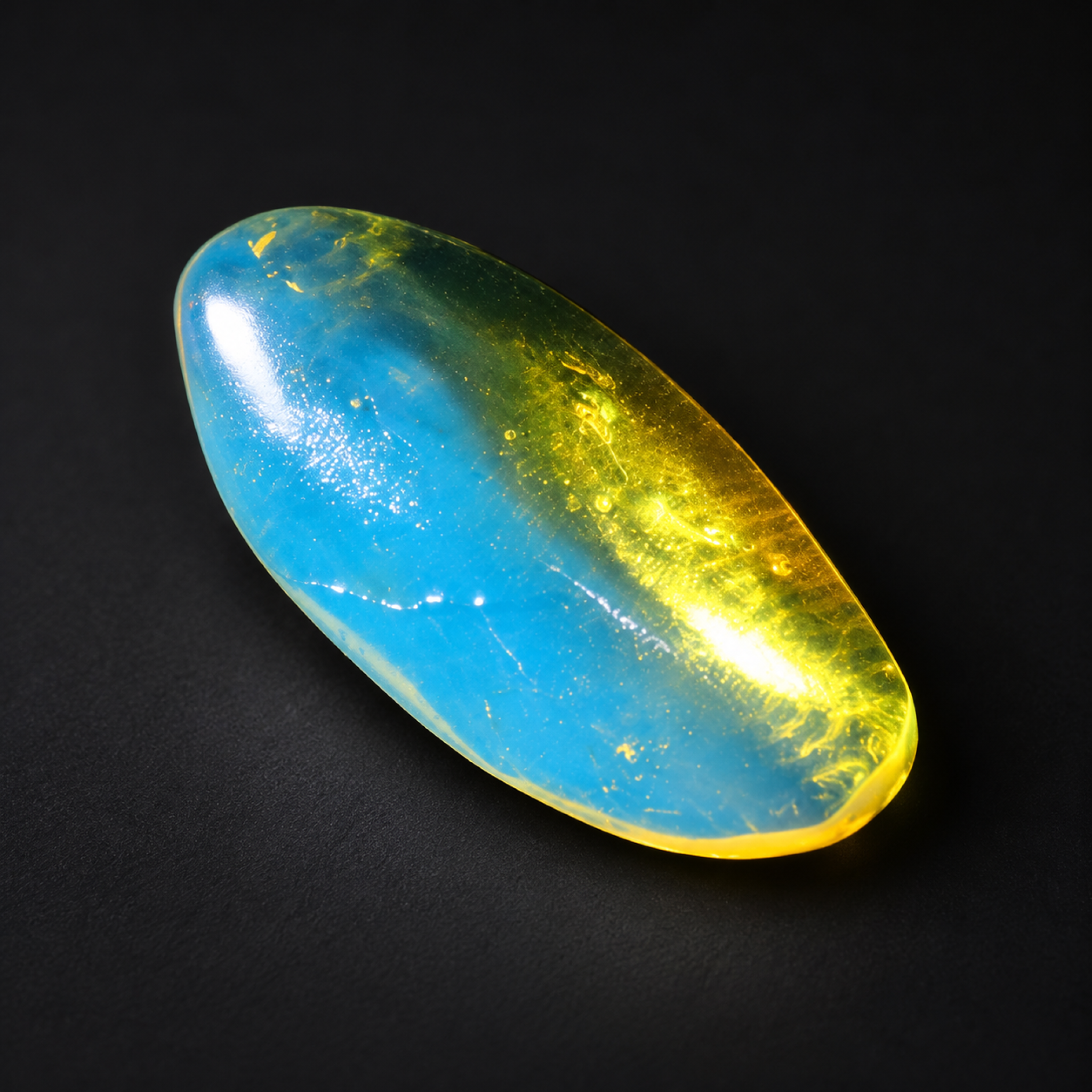 Untreated sky blue Dominican amber cabochon – photo 6