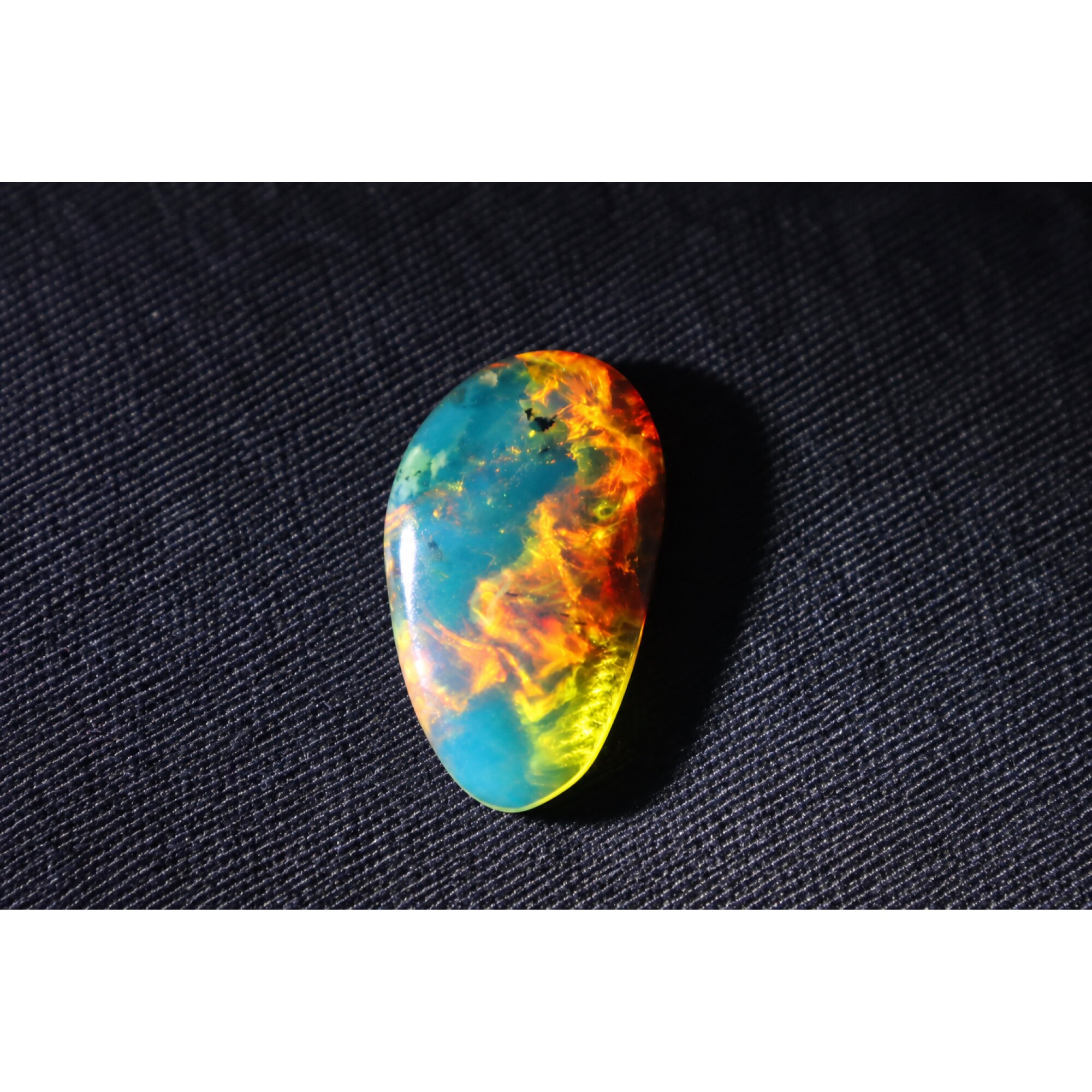 Nature created sky blue Dominican amber cabochon – photo 5