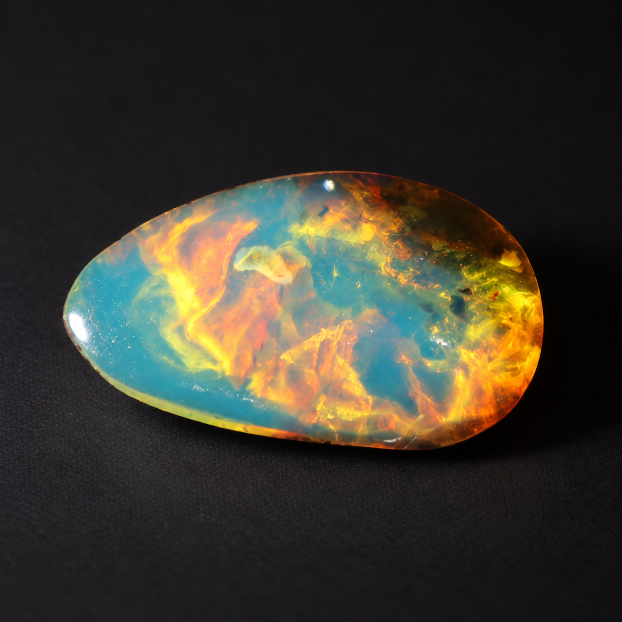 Nature created sky blue Dominican amber cabochon – photo 7